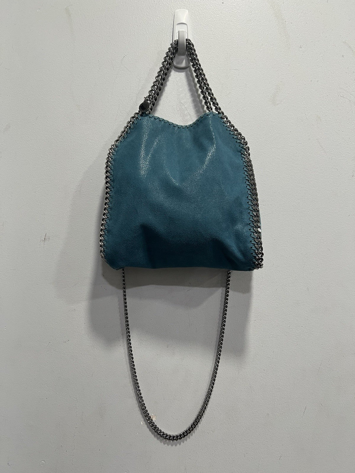 Stella McCartney Mini Teal Fabella Chain Bag Retail $1350
