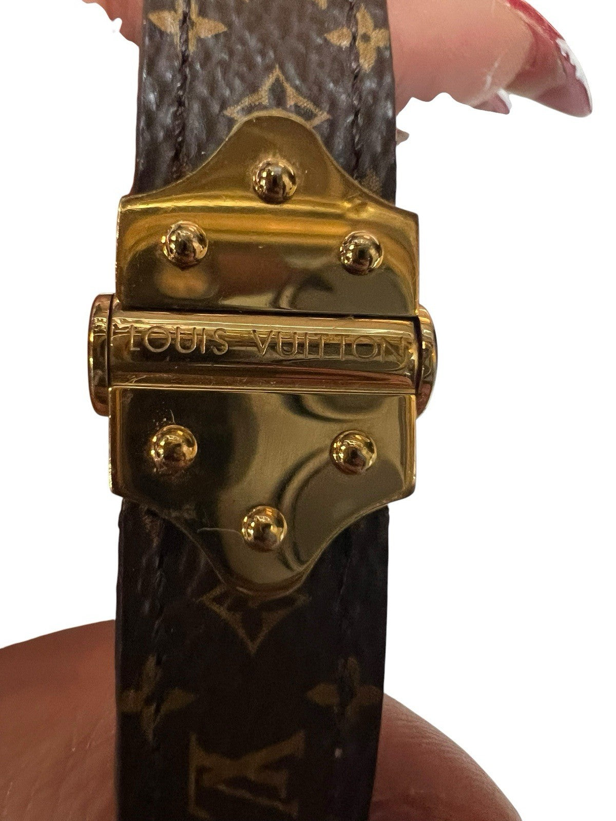 Louis Vuitton Nano Monogram Bracelet 17 Retail $315 6.75" AUTHENTIC