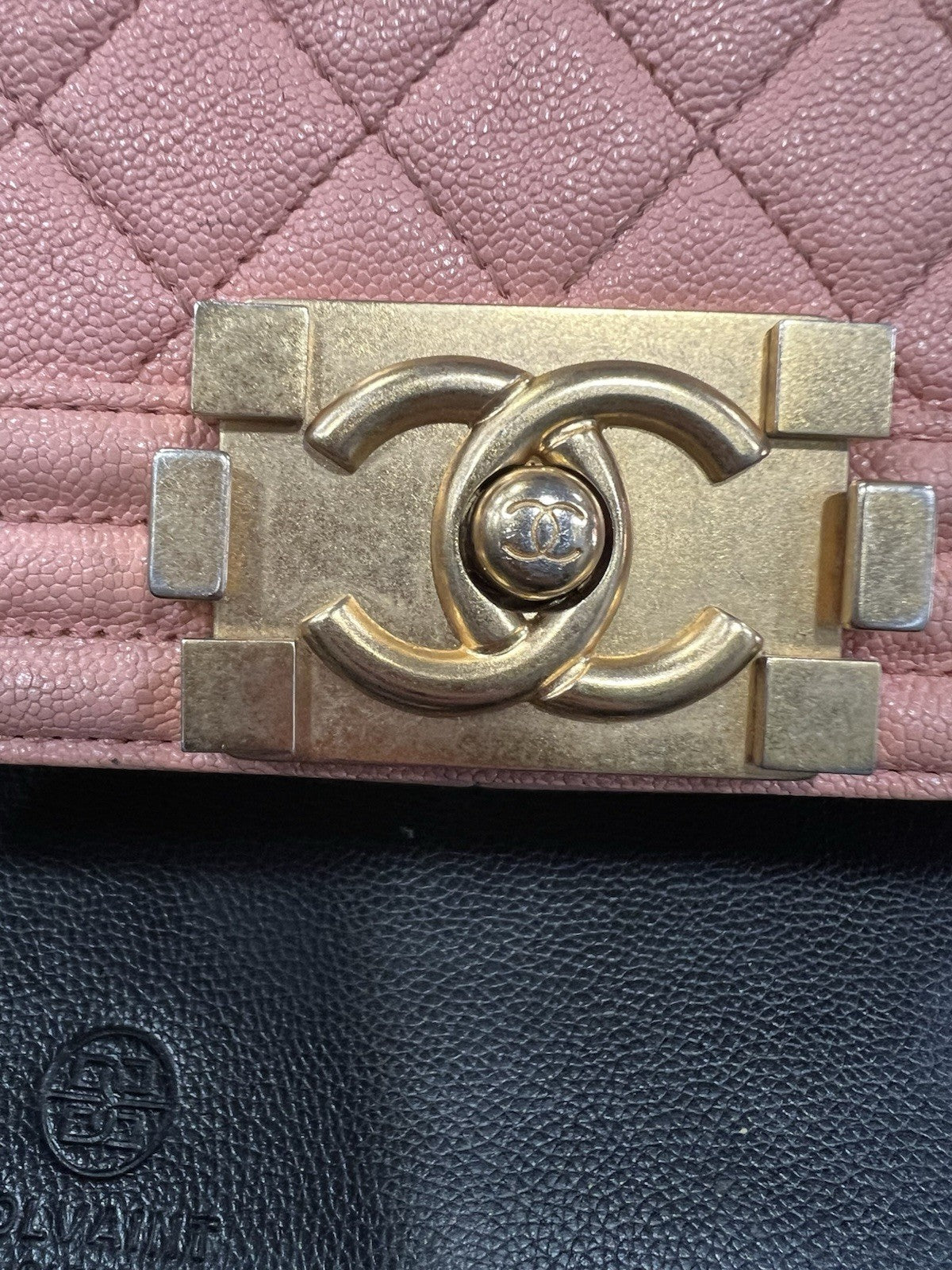 Chanel Quilted Pink Gold Medium Boy Bag With Box Duster Bag & Certifiicate