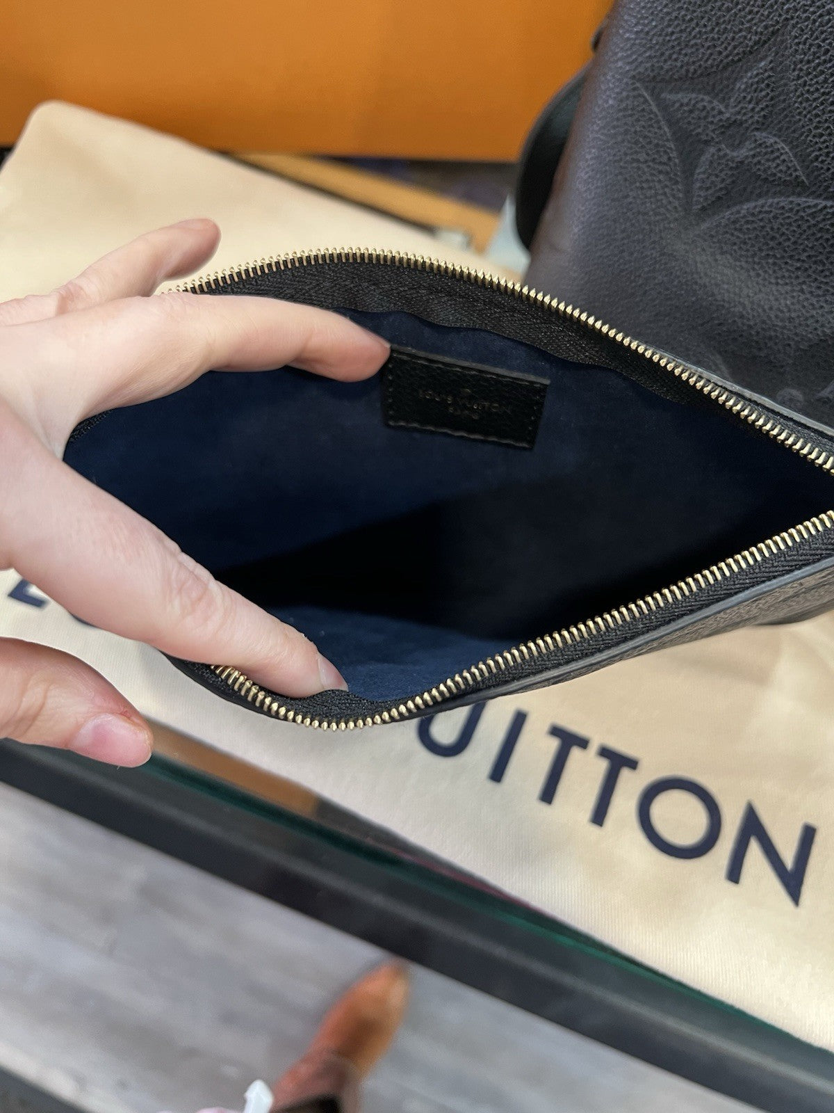 Louis Vuitton CarryAll PM Noir Empriente W/ Box Duster Certificate Retail $3350