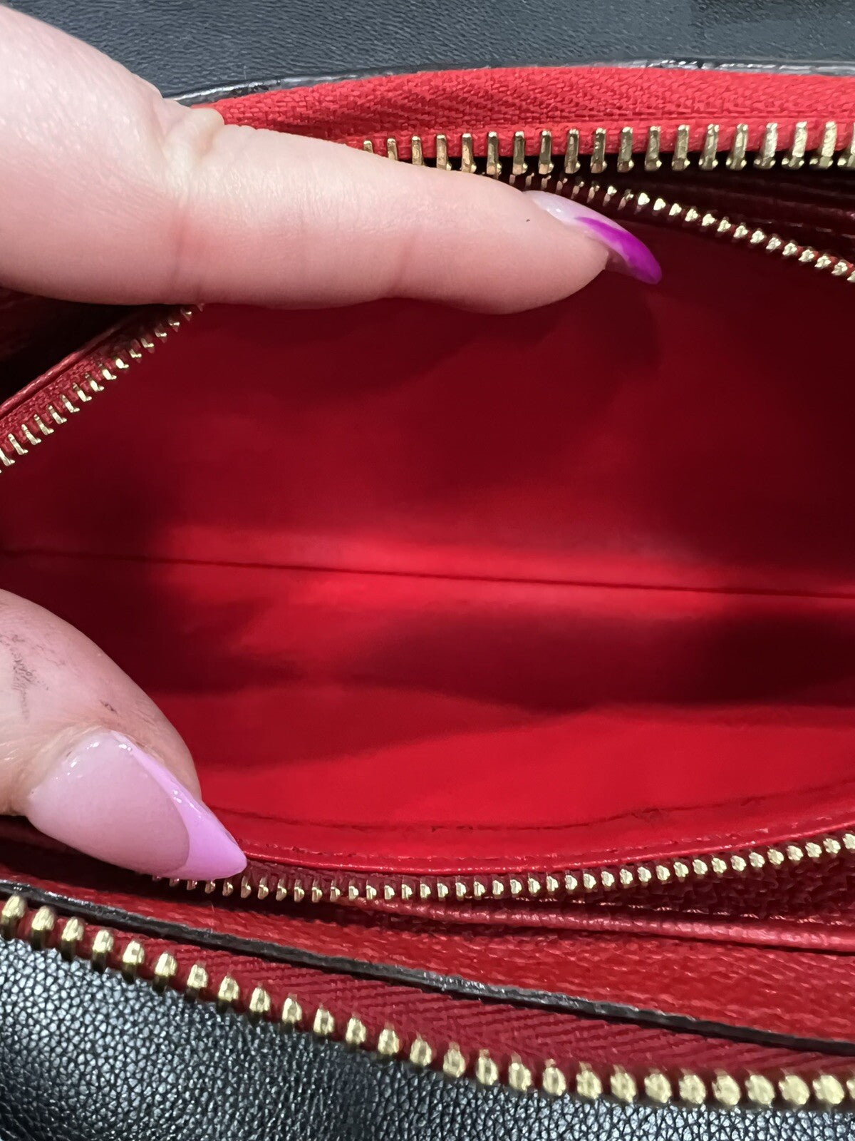 Louis Vuitton Cerise Monogram Empreinte Zippy Wallet W/Duster