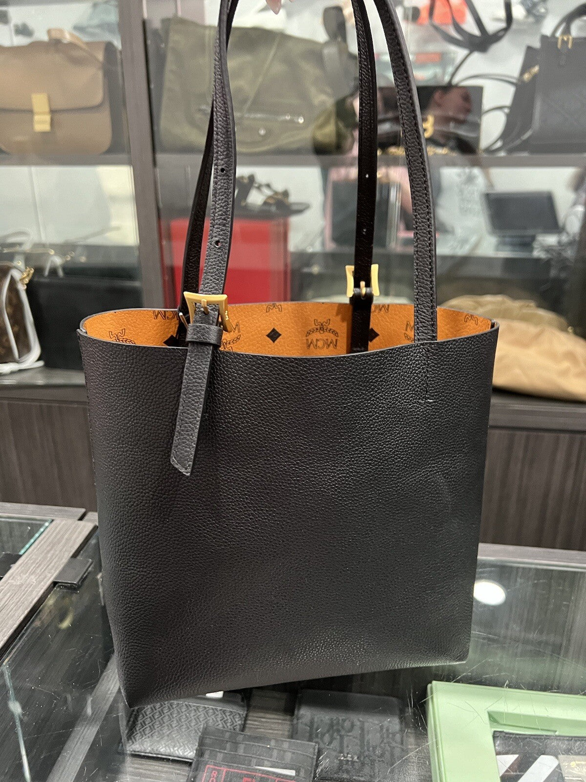 MCM Worldwide Himmel Leather Doppel Shopper Tote NWT