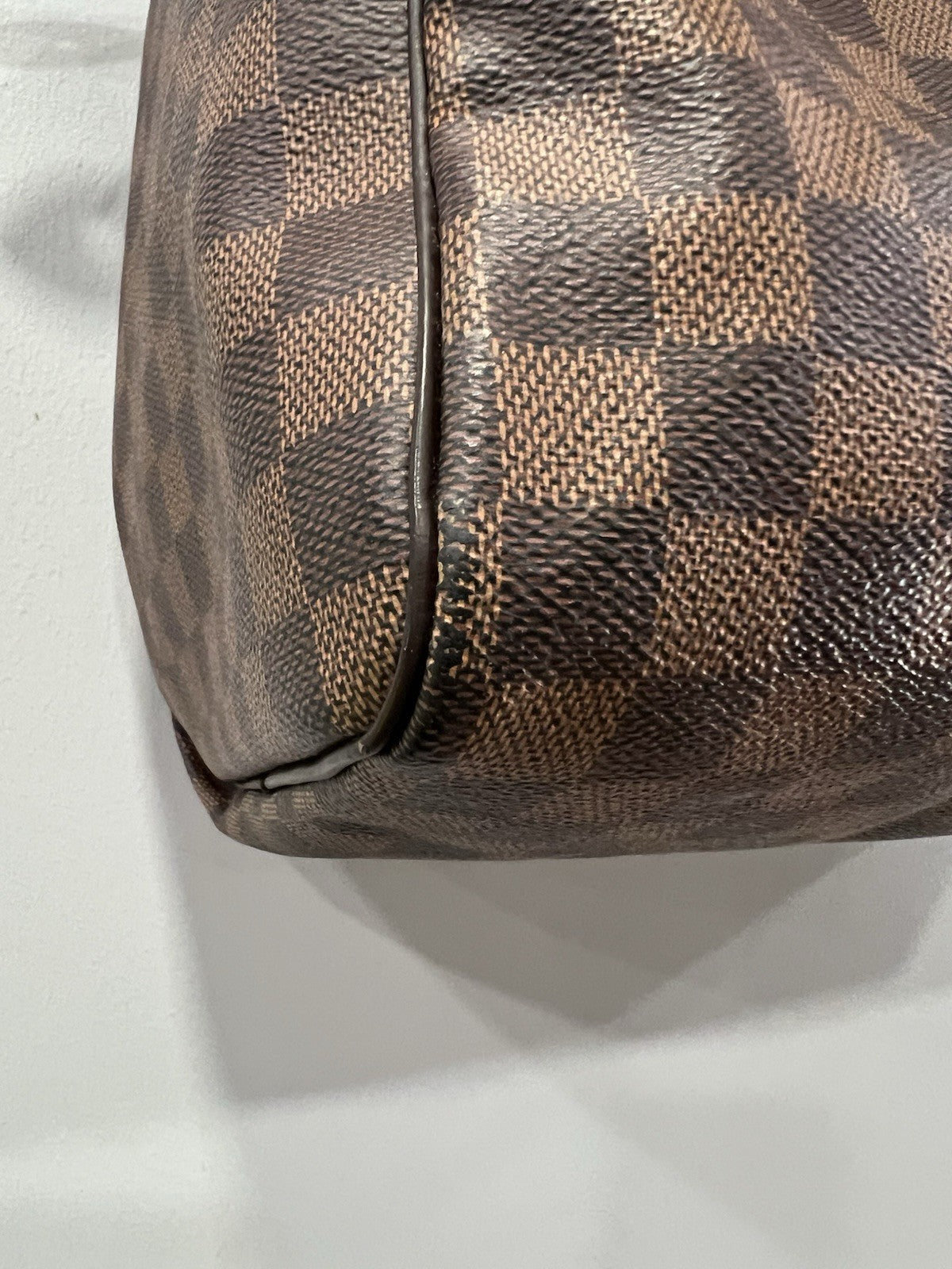 Louis Vuitton Damier Ebene 35 Complete Set Lock Key Duster Box Bag & Receipt