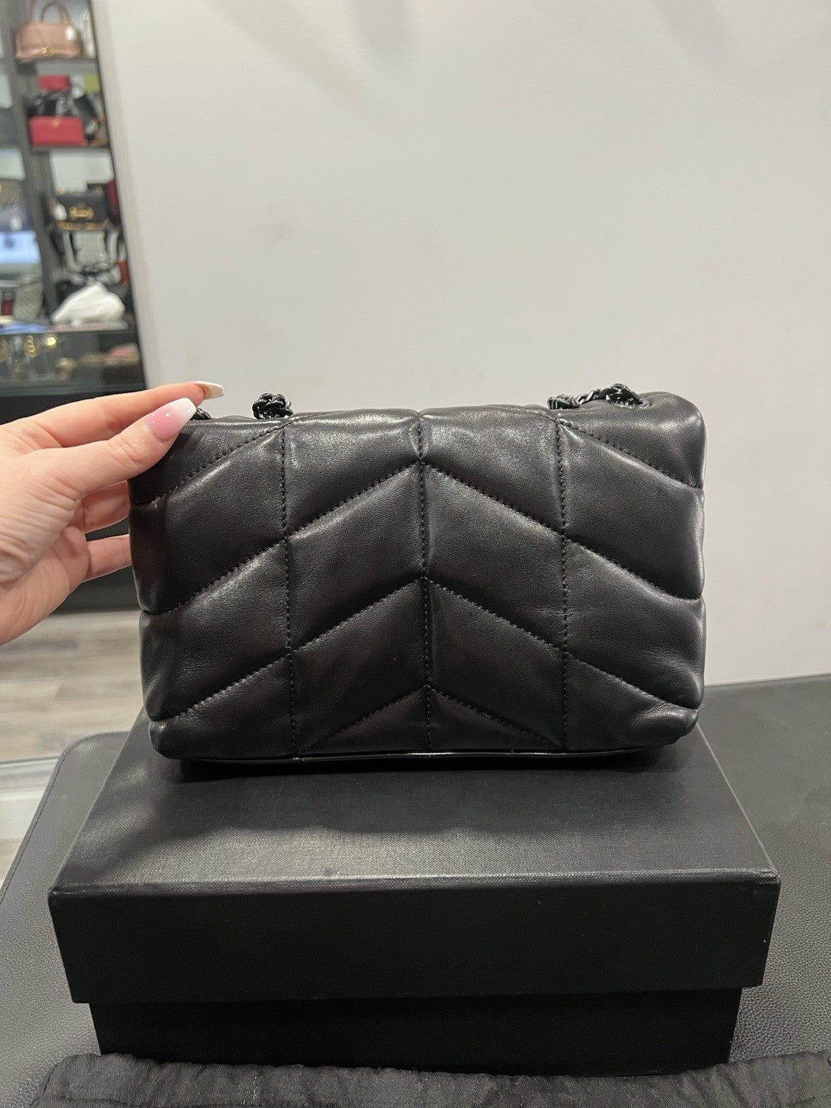 YSL Saint Laurent Toy Puffer In Lambskin Retail $2490 Box & Duster