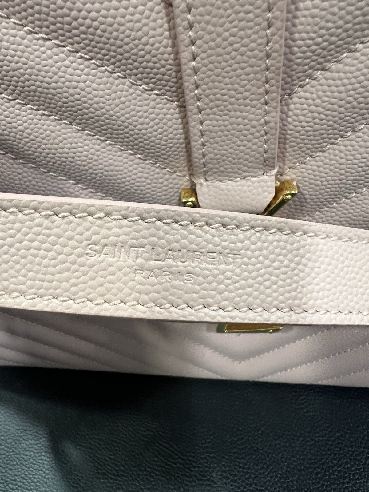 YSL Saint Laurent Leather Envelope Large Blush Pink Chain Bag