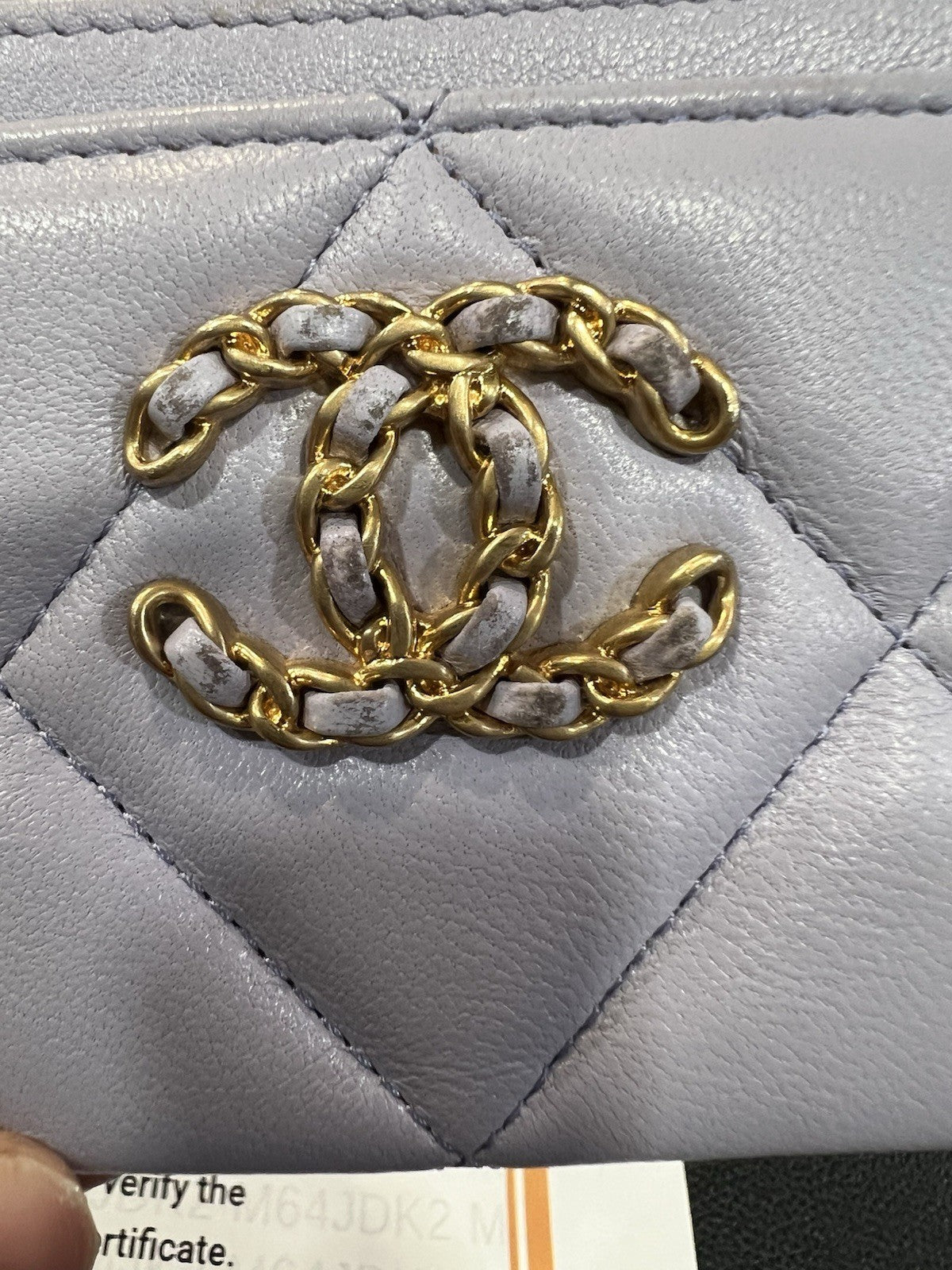 Chanel 19 Lavender Gold Card Case With Authenticity