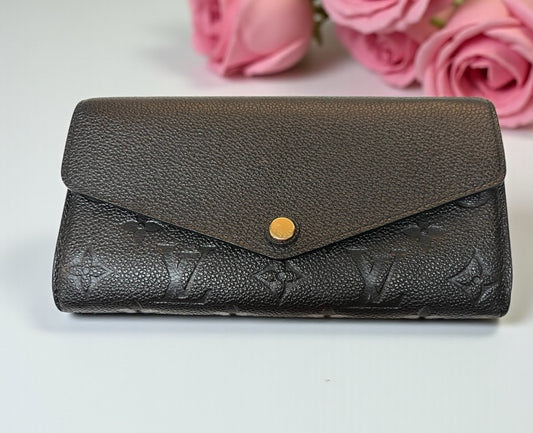 Louis Vuitton Empreinte Noir Sarah Wallet With Authenticity Retail $1030
