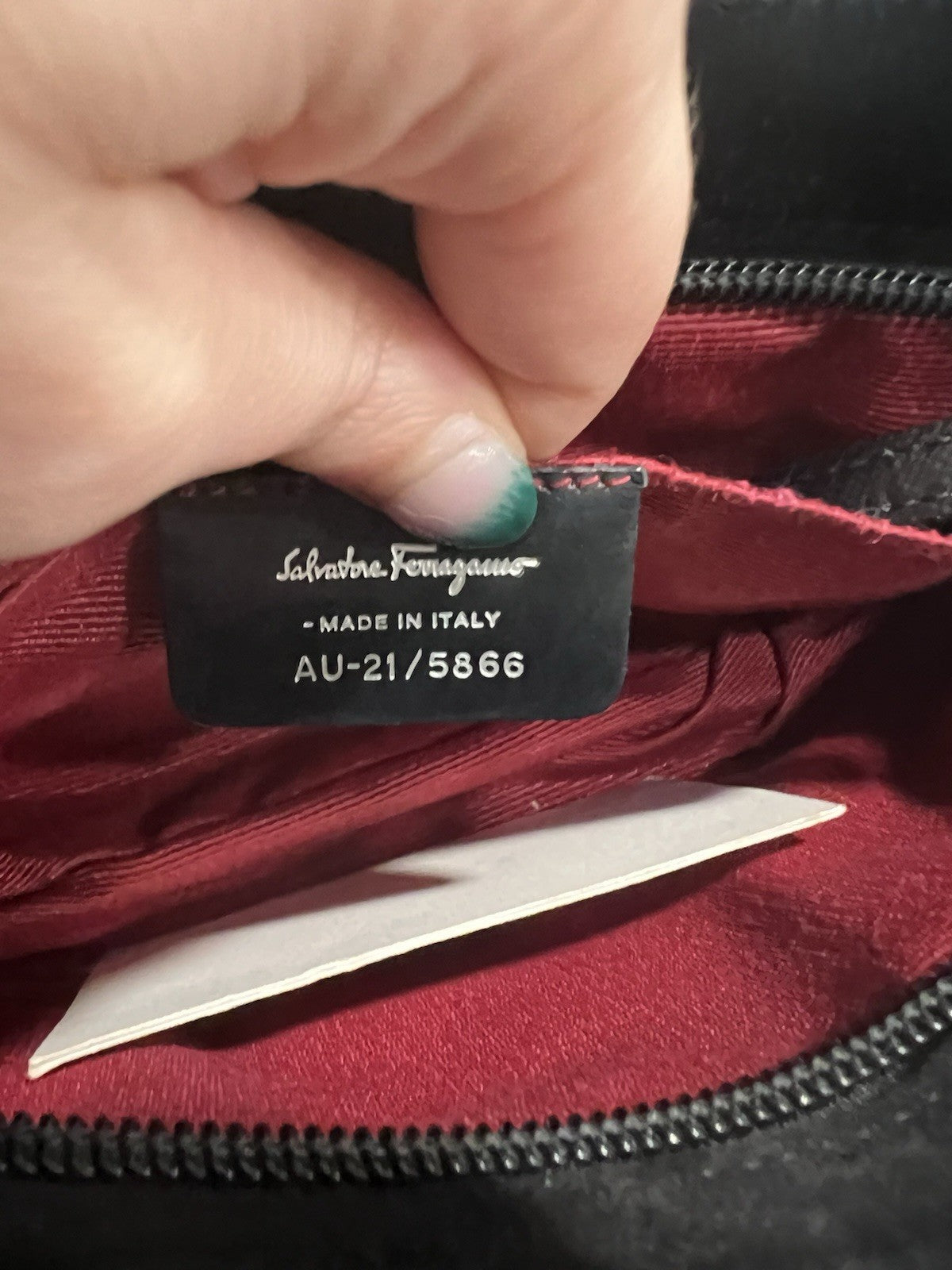 Salvatore Ferramao Gancino Nubuck Baguette Shouler Bag