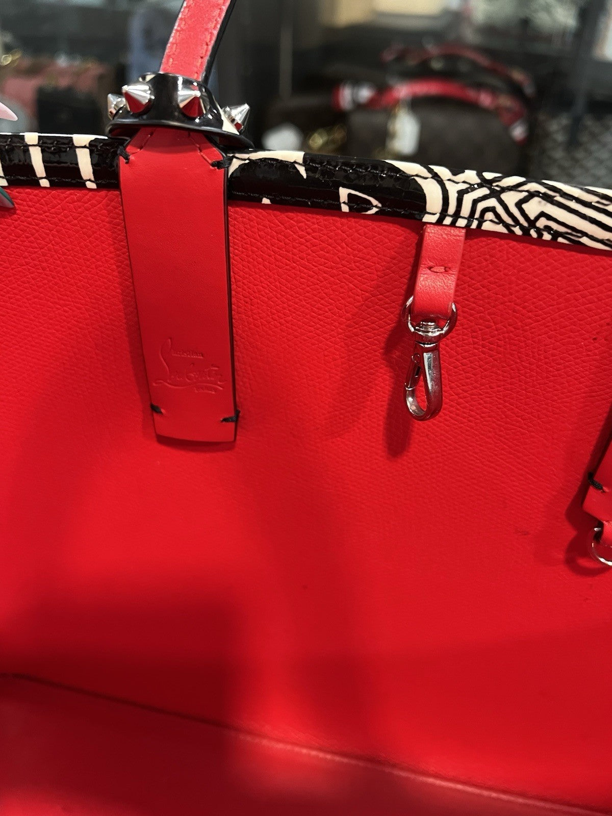 Christian Louboutin Metro Graffiti Cabata Small Tote W/Box Duster & Authenticity