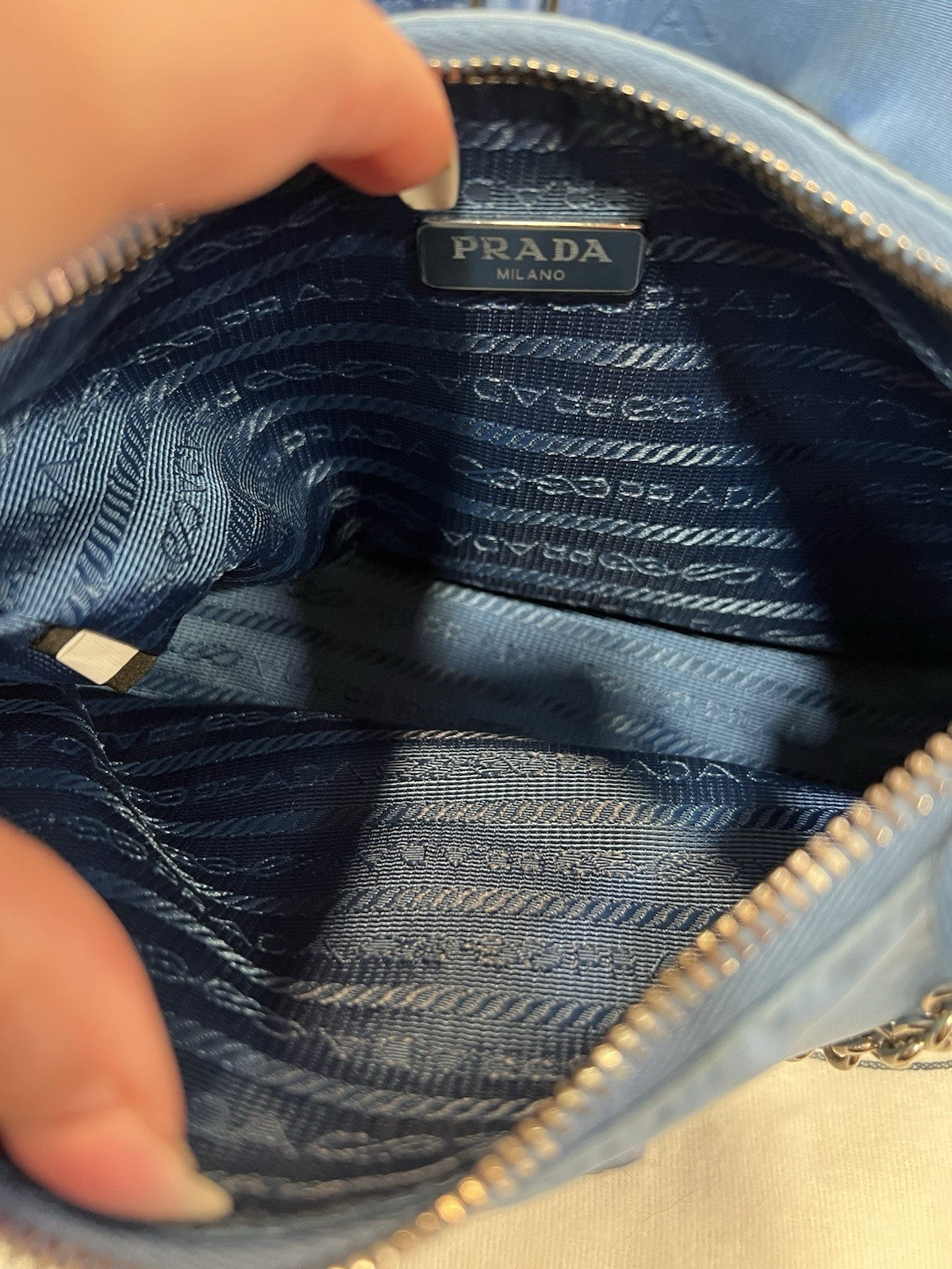 Prada Re-Edition 2005 Shoulder Tessuto Blue Nylon Shoulder Bag