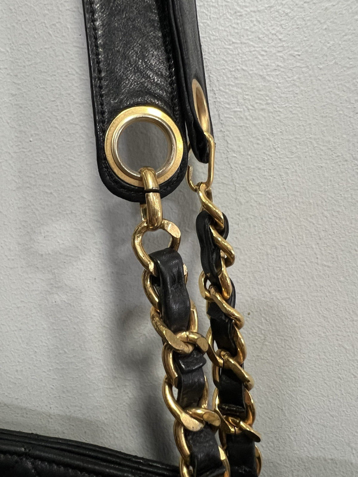 Chanel RARE Collectors Lambskin 24k Gold Plated Hardware Chain Tote Bag