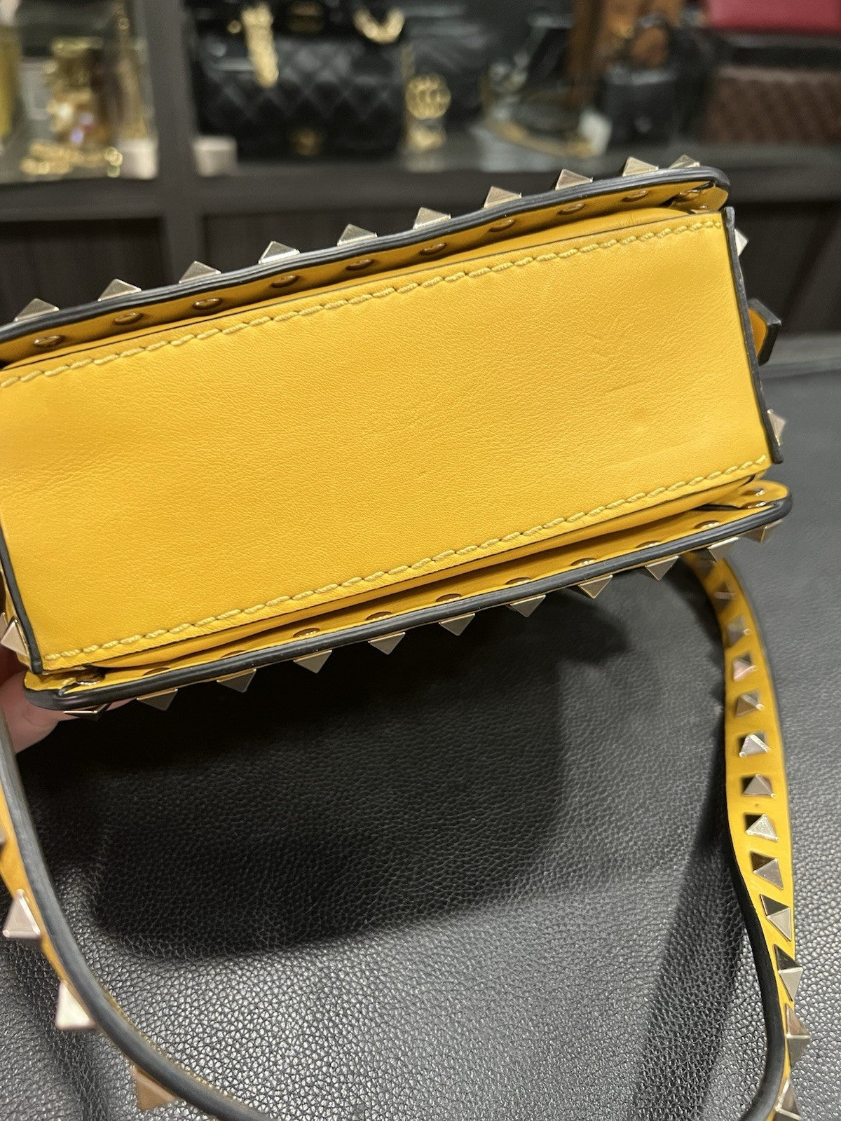 Valentino Garavani Yellow Rockstud Crossbody Small Bag Retail $2195