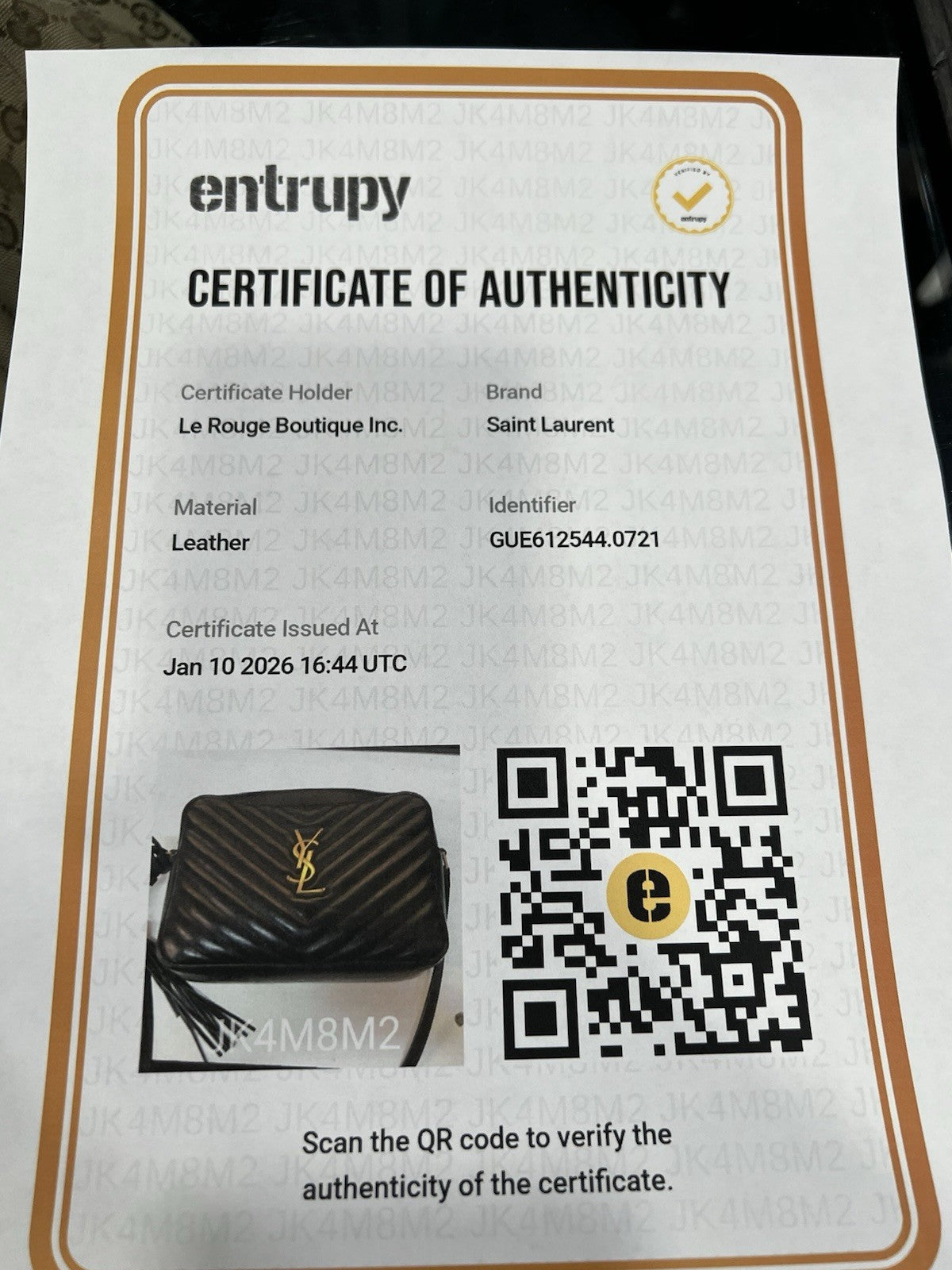 YSL Saint Laurant Black/Gold With Authenticity Retail $1790