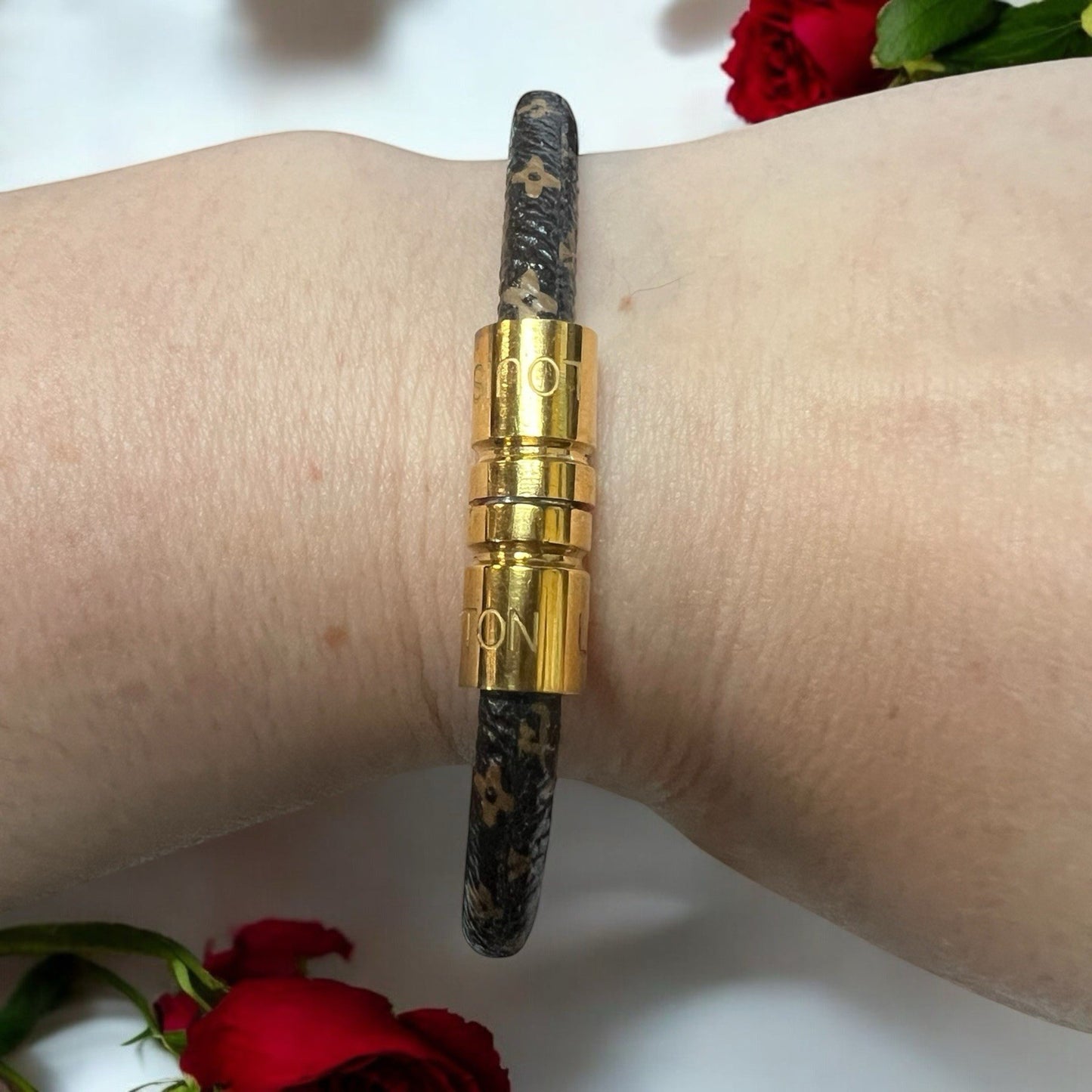 Louis Vuitton Magnetic Canvas Bracelet 7" AUTHENTIC