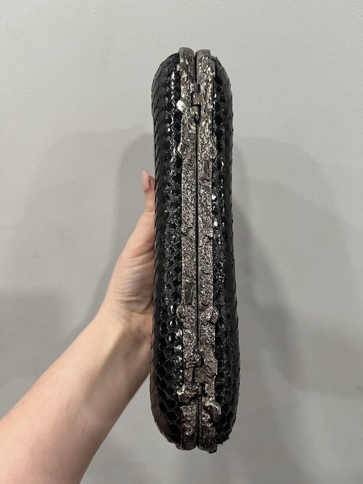 Clara Kasavina Handmade Python Snakeskin Clutch RARE