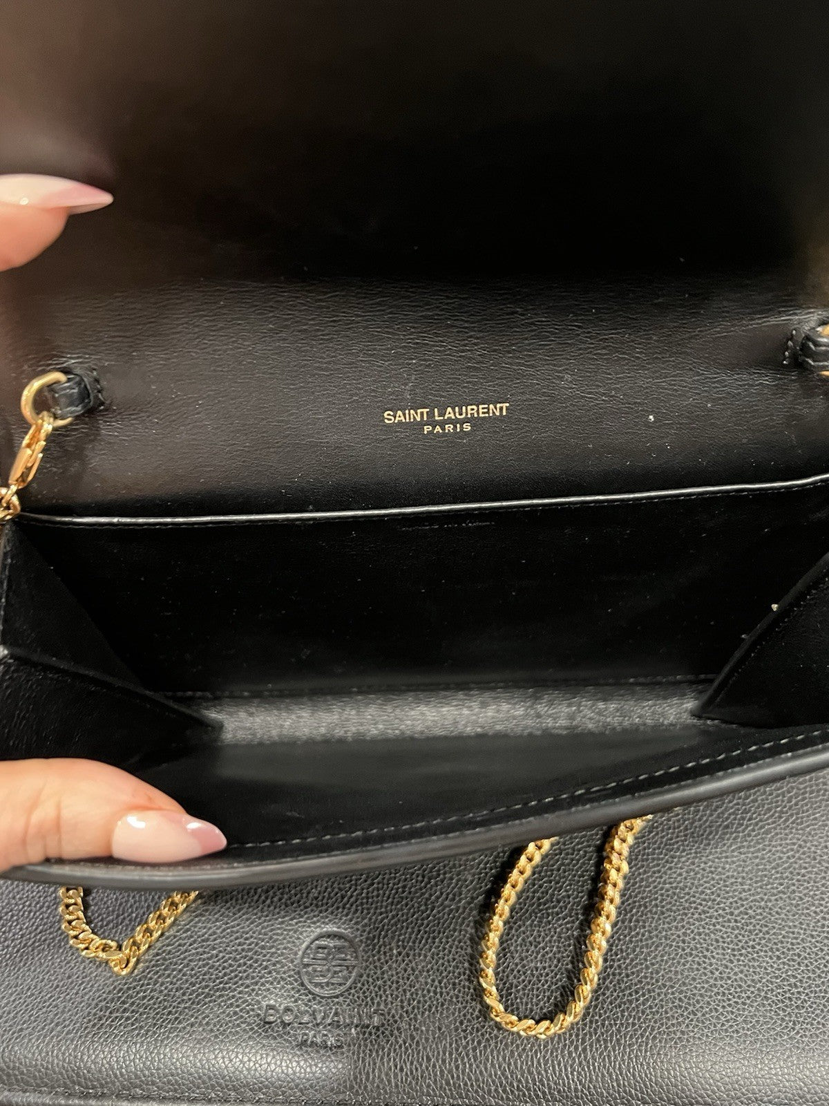 YSL Saint Laurent Snake Patent Uptown Box Duster & Card Holder Retail $1590