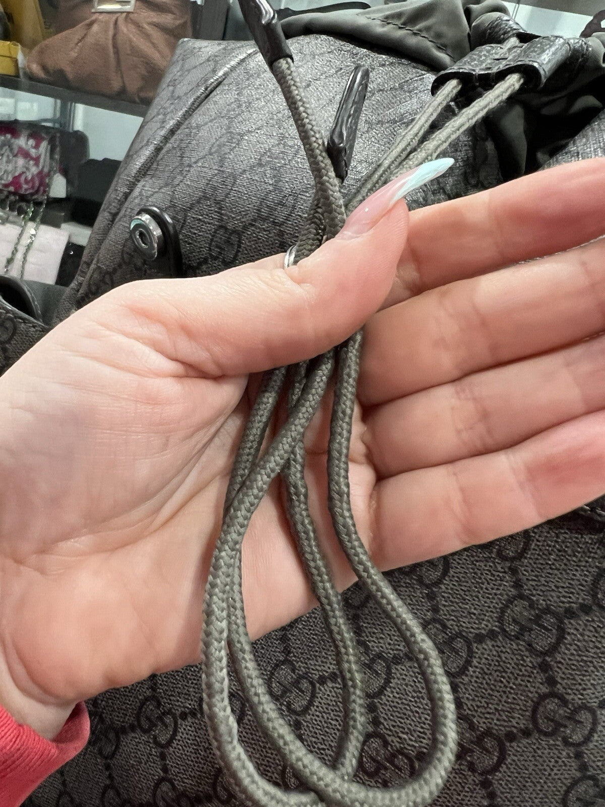 Gucci Ophidia Grey Backpack With Authenticity