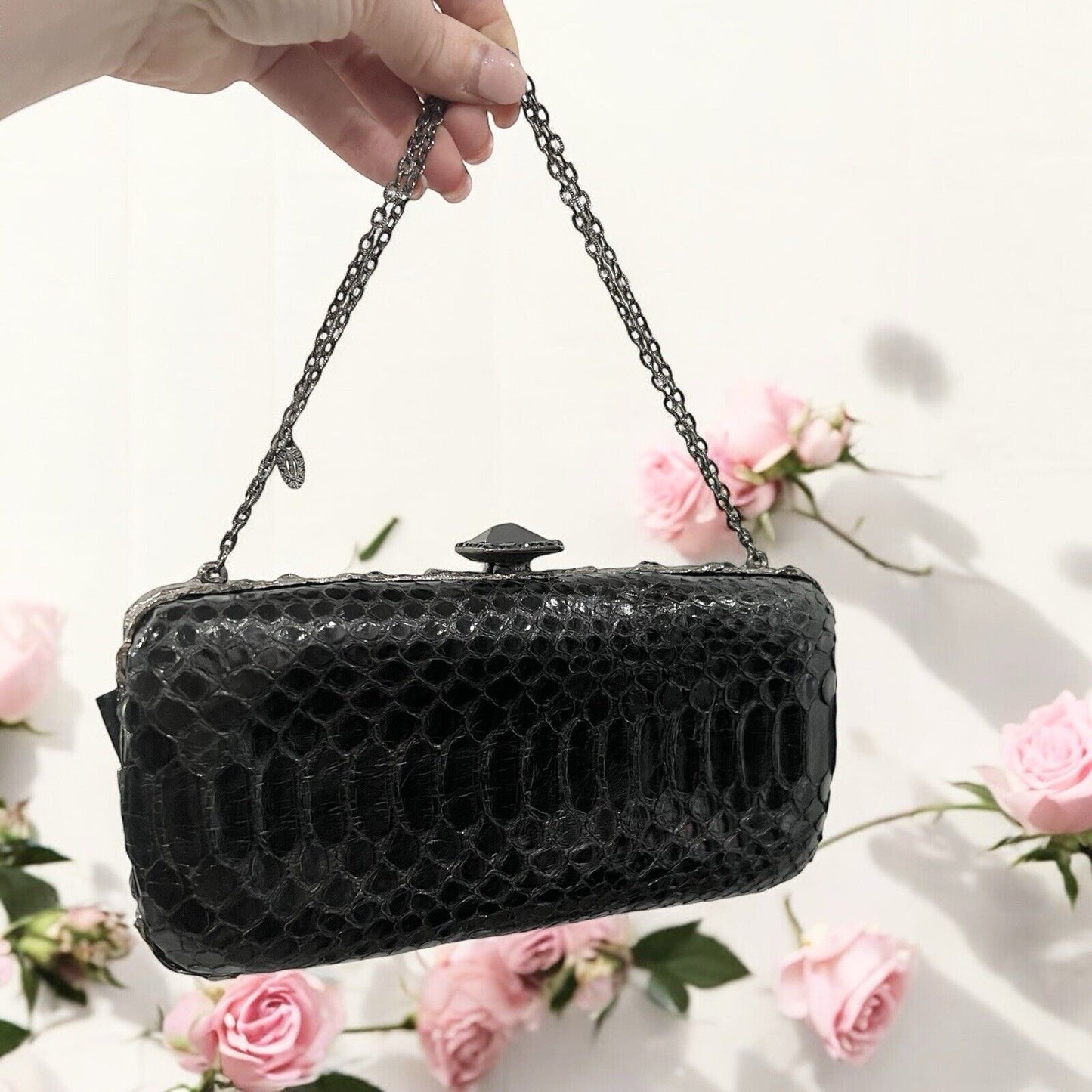 Clara Kasavina Handmade Python Snakeskin Clutch RARE