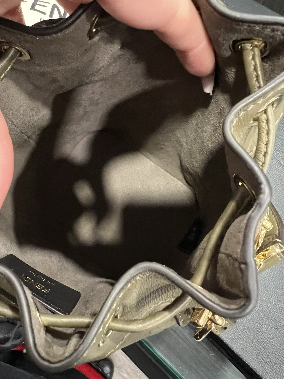 Fendi Forest Green Mon Tresor Bucket Bag W/Duster Retail $1950