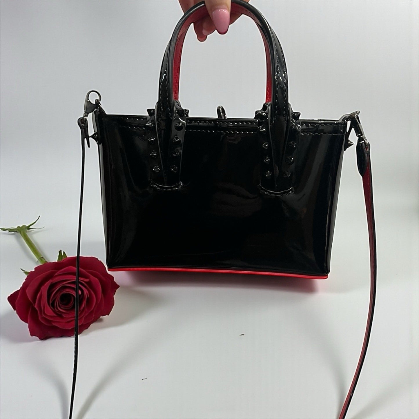 Christian Louboutin Cabas Mini Patent Noir Tote Crossbody