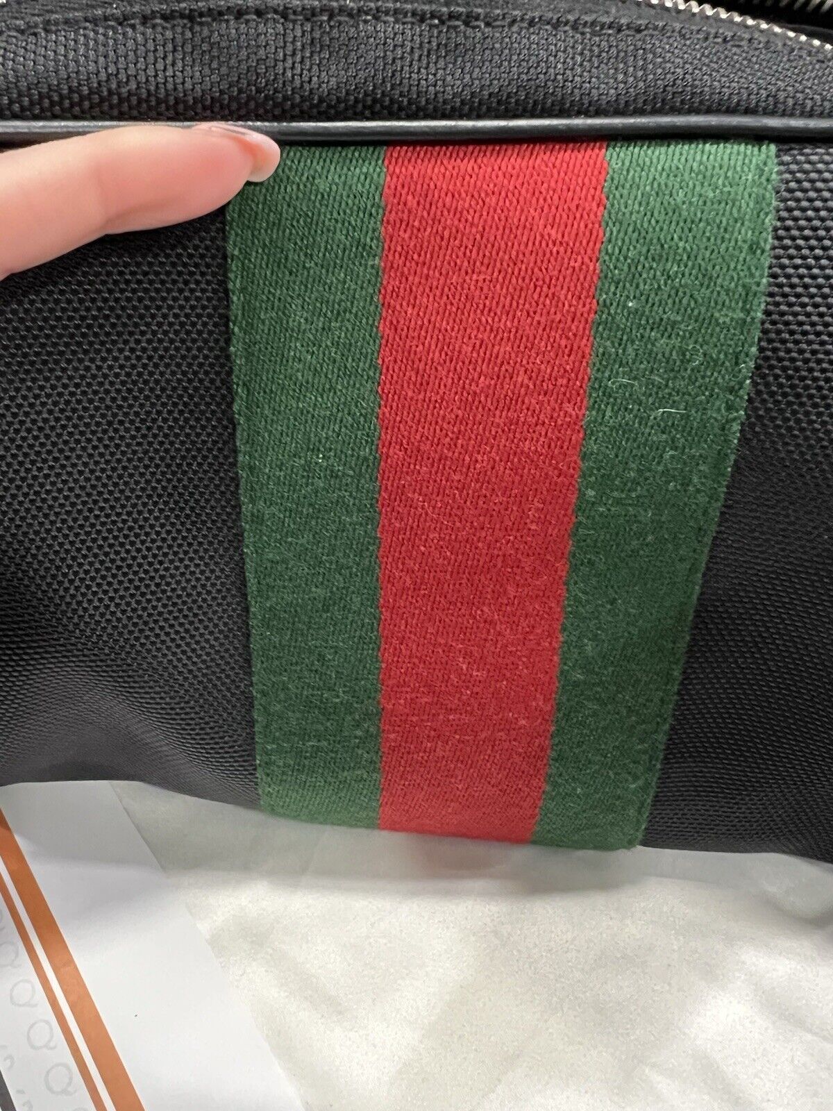 Gucci Techno Web Stripe Belt Bag W/Duster & Authenticity