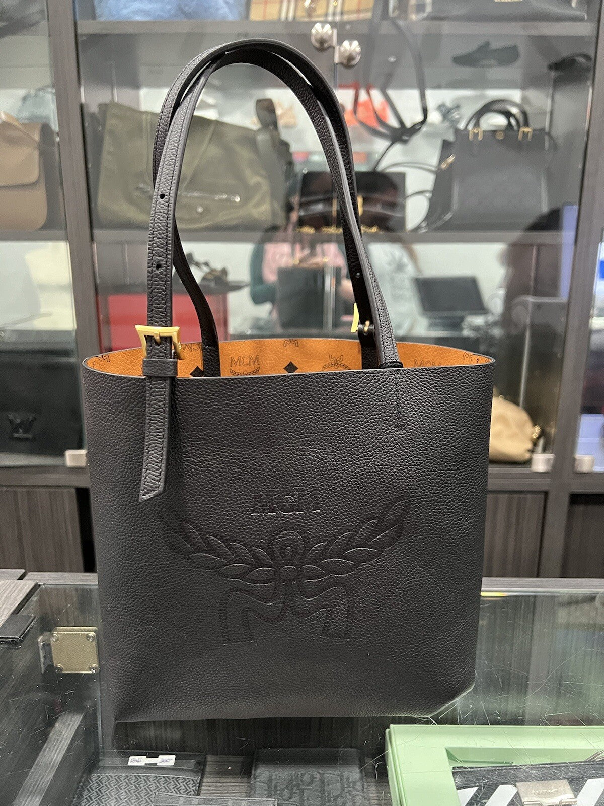 MCM Worldwide Himmel Leather Doppel Shopper Tote NWT