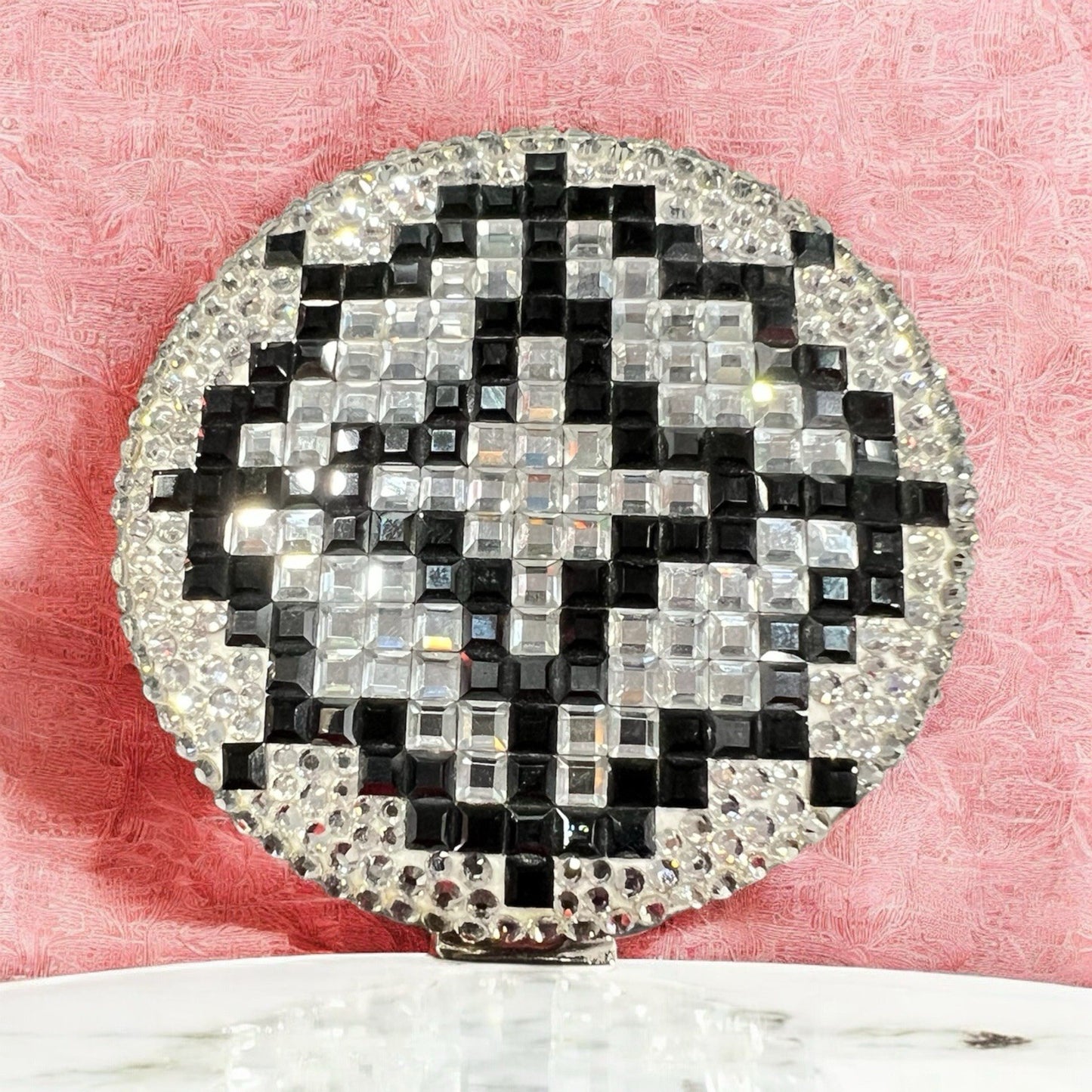 Judith Leiber Pave Crystal Art Deco Powder Compact (NWOB)