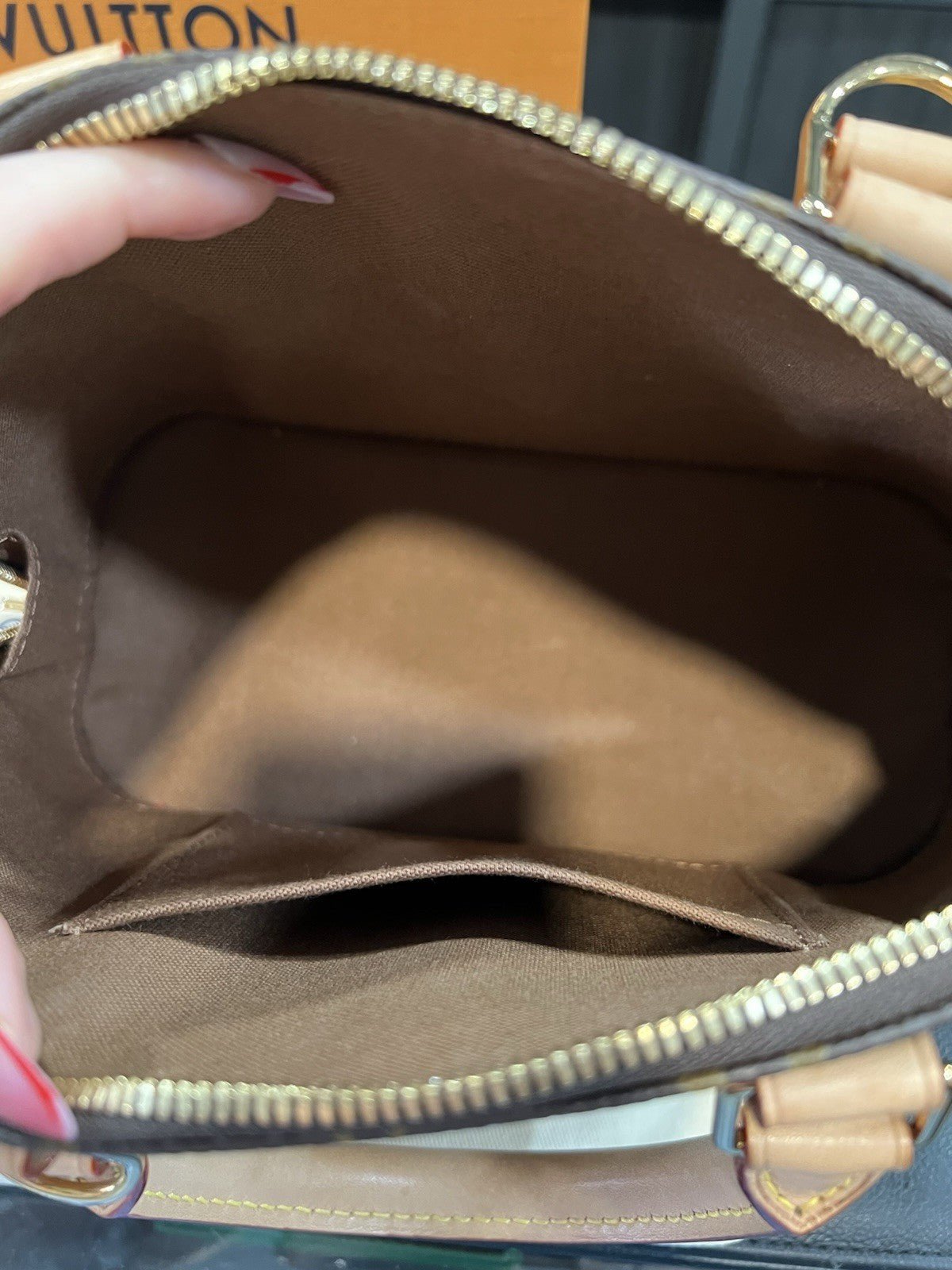 Louis Vuitton Monogram BB Alma With Box Duster Lock Key Receipt Retail $2000
