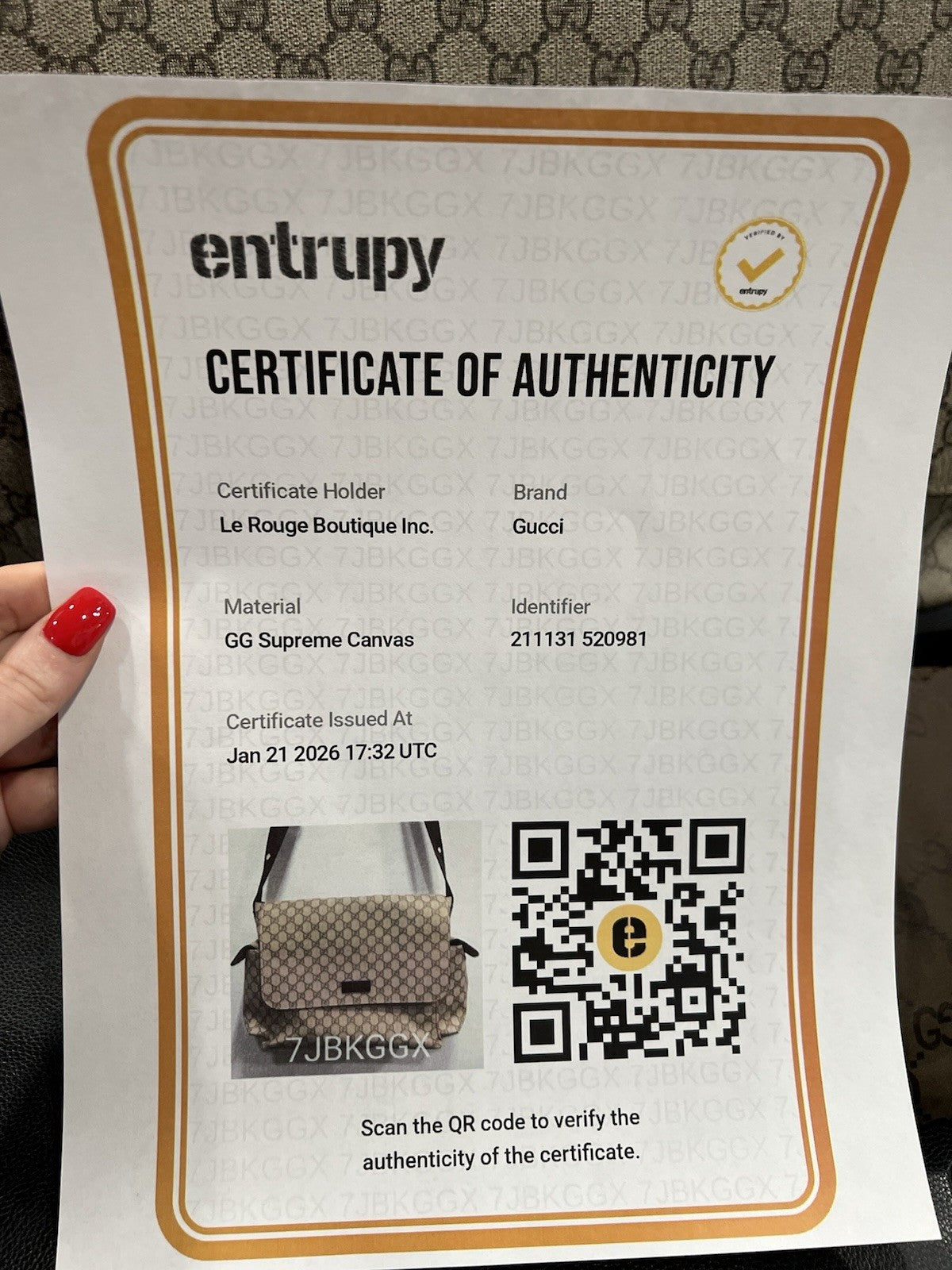 Gucci GG Supreme Cavas Large Changing Diaper Bag W/Authenticity Retail $2300