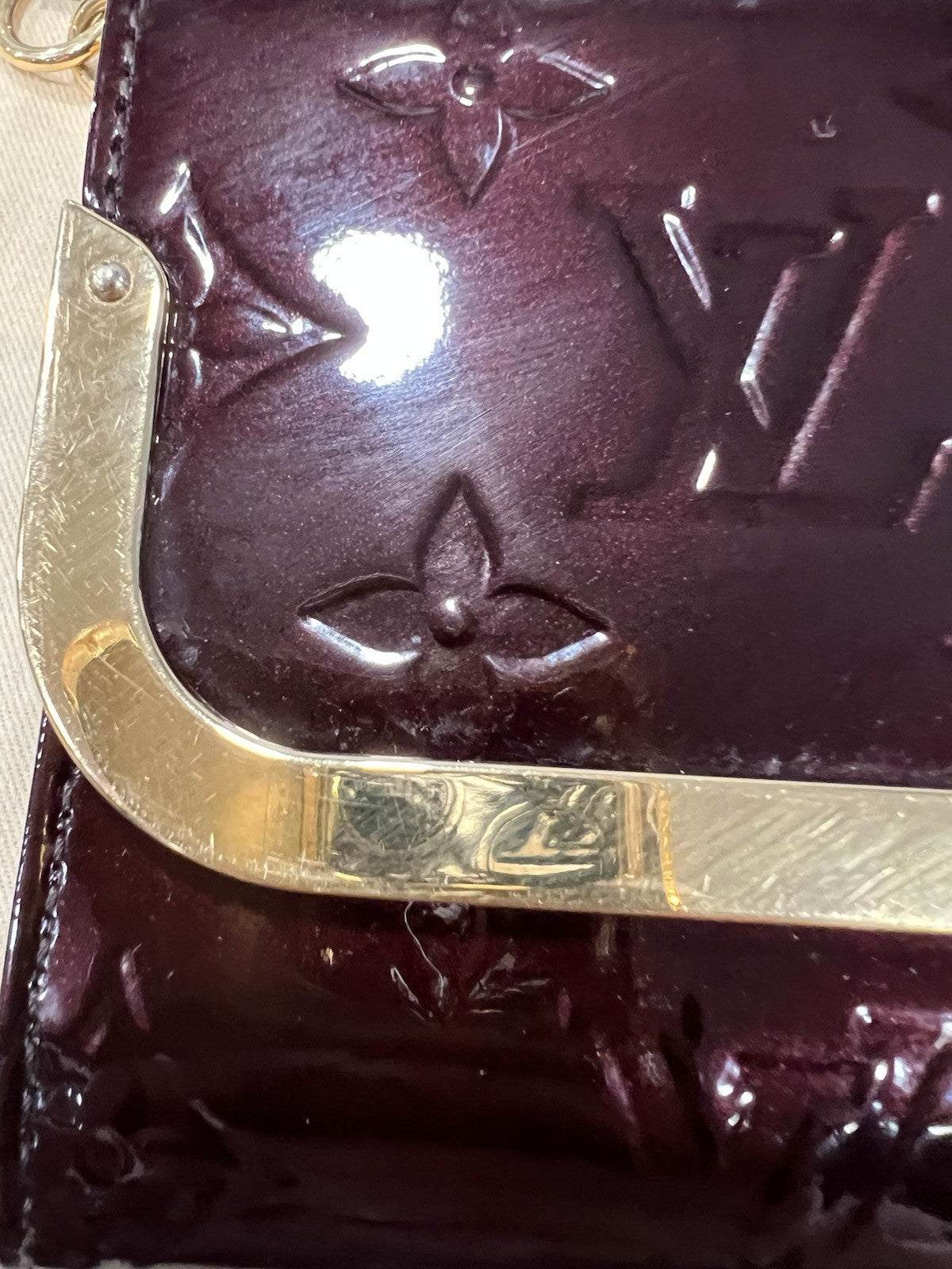 Louis Vuitton Vernis Amarante Rossmore PM Crossbody W/Box Duster & Authenticity