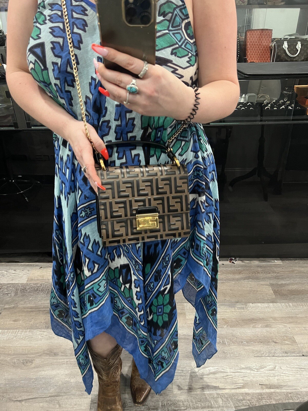 Fendi Kan U Small Top Handle Bag W/Certificate of Authenticity