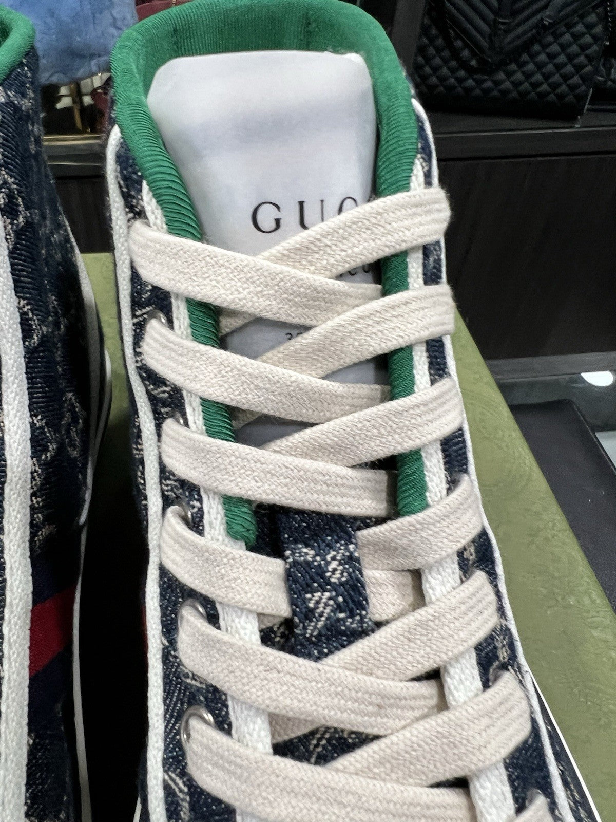 Gucci Men's 1977 Tennis Denim High Top Sz EU8.5/US9.5
