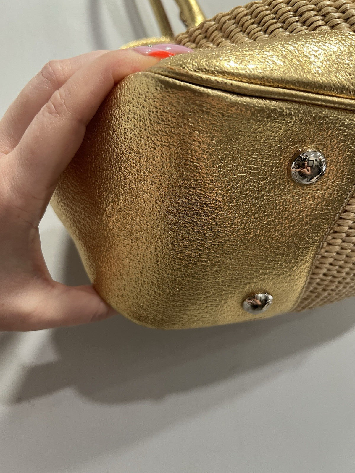 Prada Cinghiale Trimmed Paglia Straw Shoulder Bag W/Authenticity