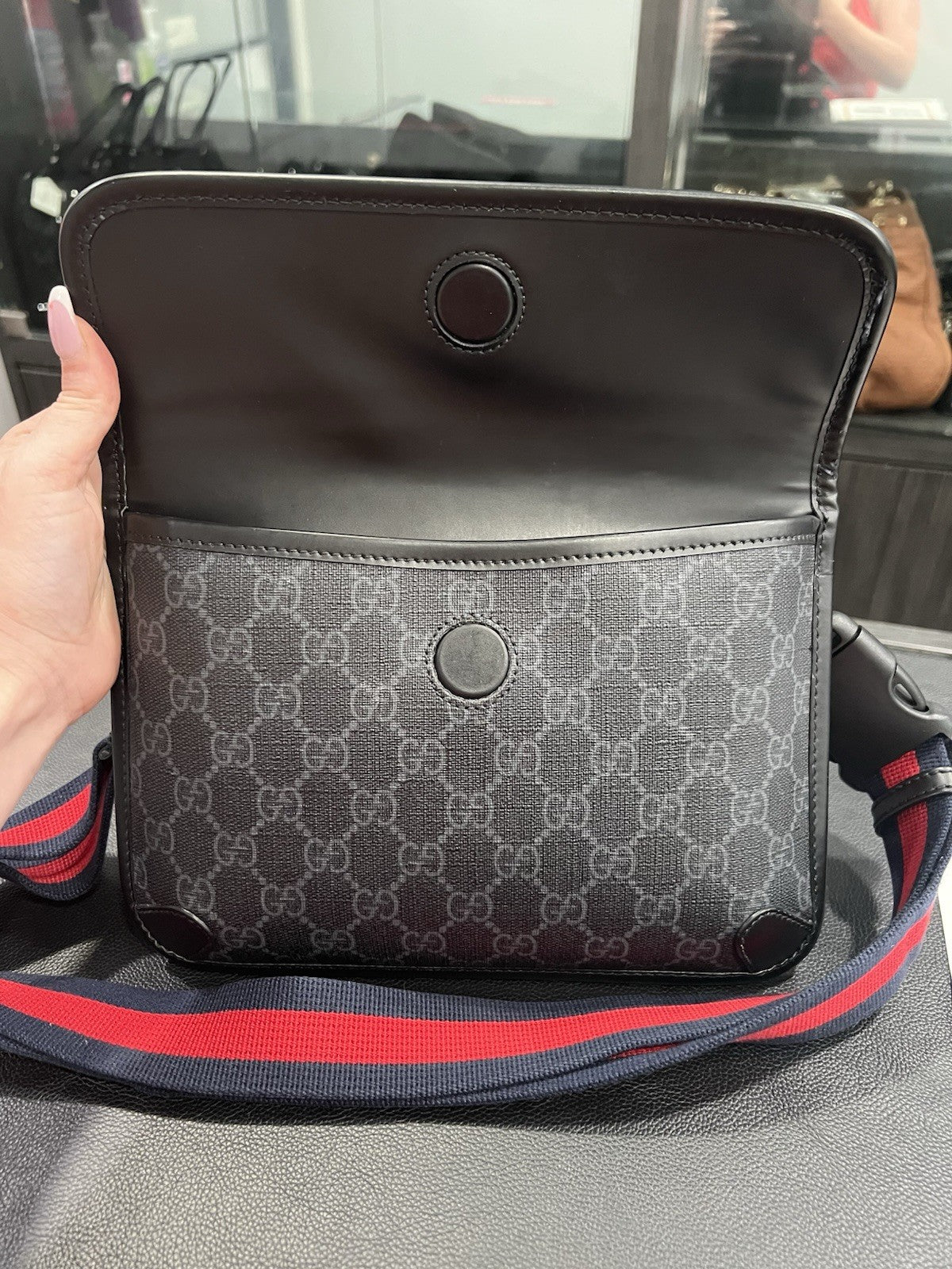 Gucci Black GG Supreme Belt Bag With Authenticity