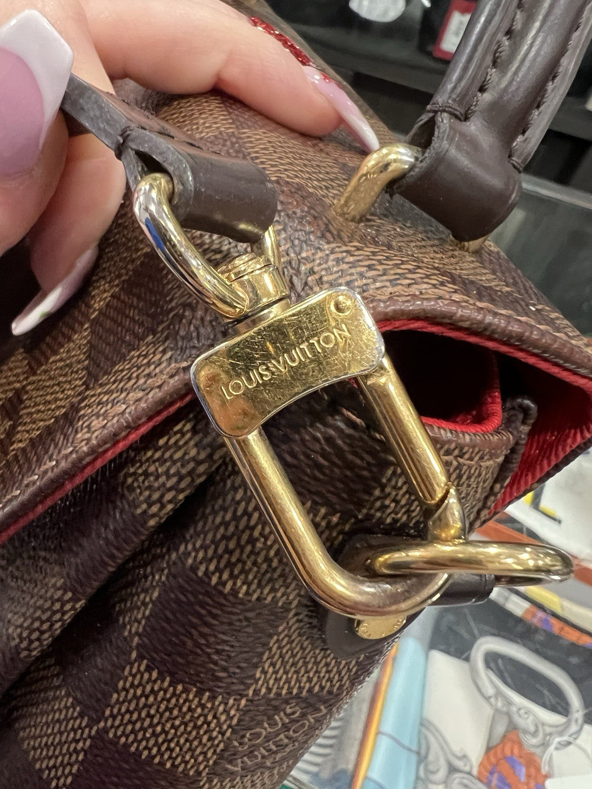 Louis Vuitton Damier Ebene Croisette Crossbody W/Authenticity