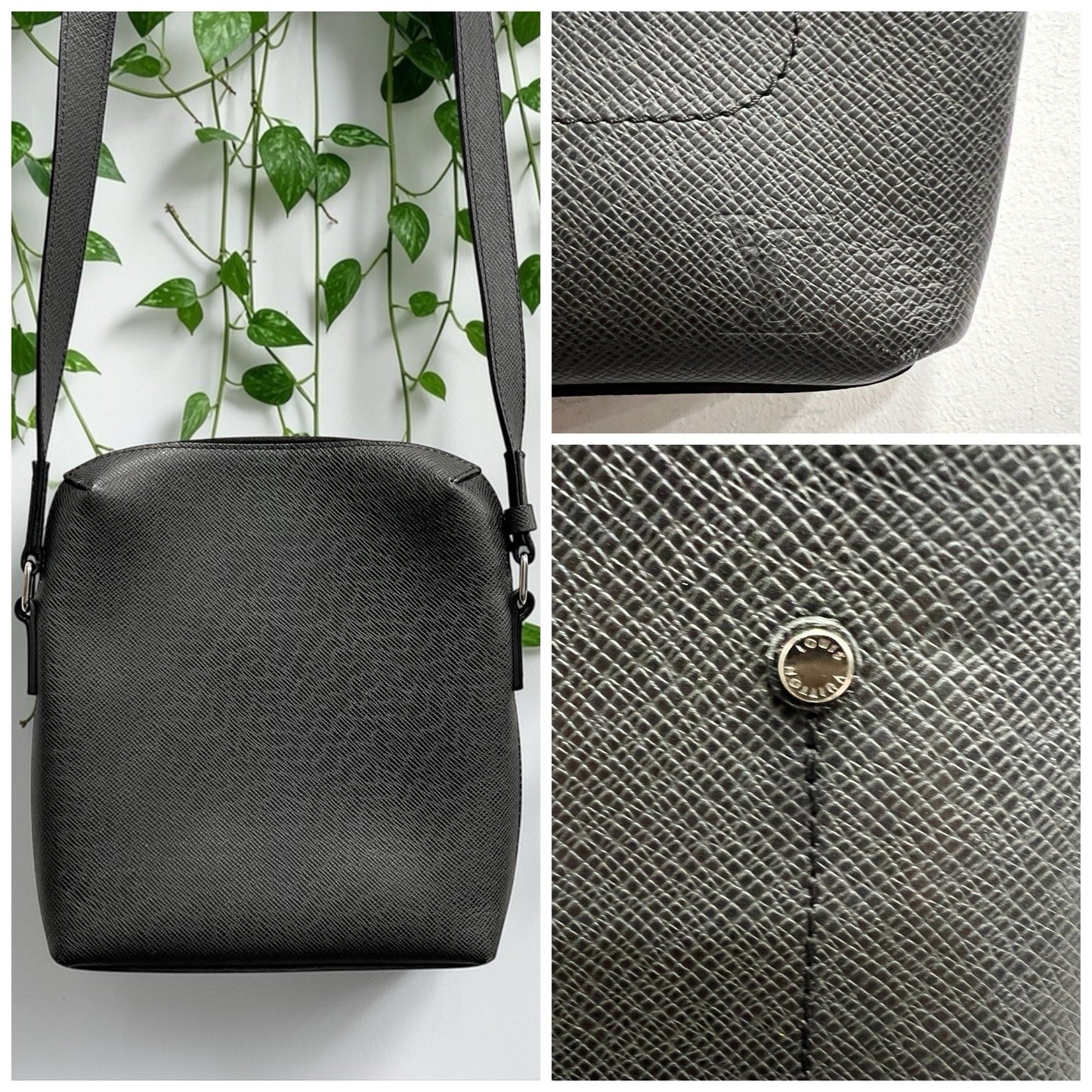 Louis Vuitton Grigori Grey Taiga Pochette Messenger Bag