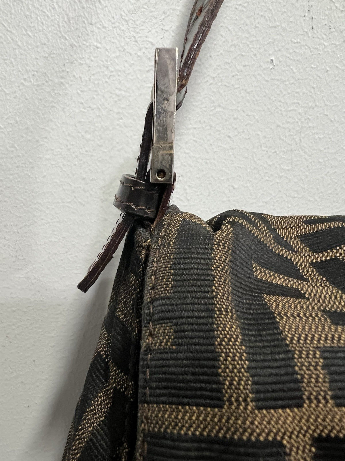 Fendi Zucca FF Mama Baguette Shoulder Bag With Authenticity