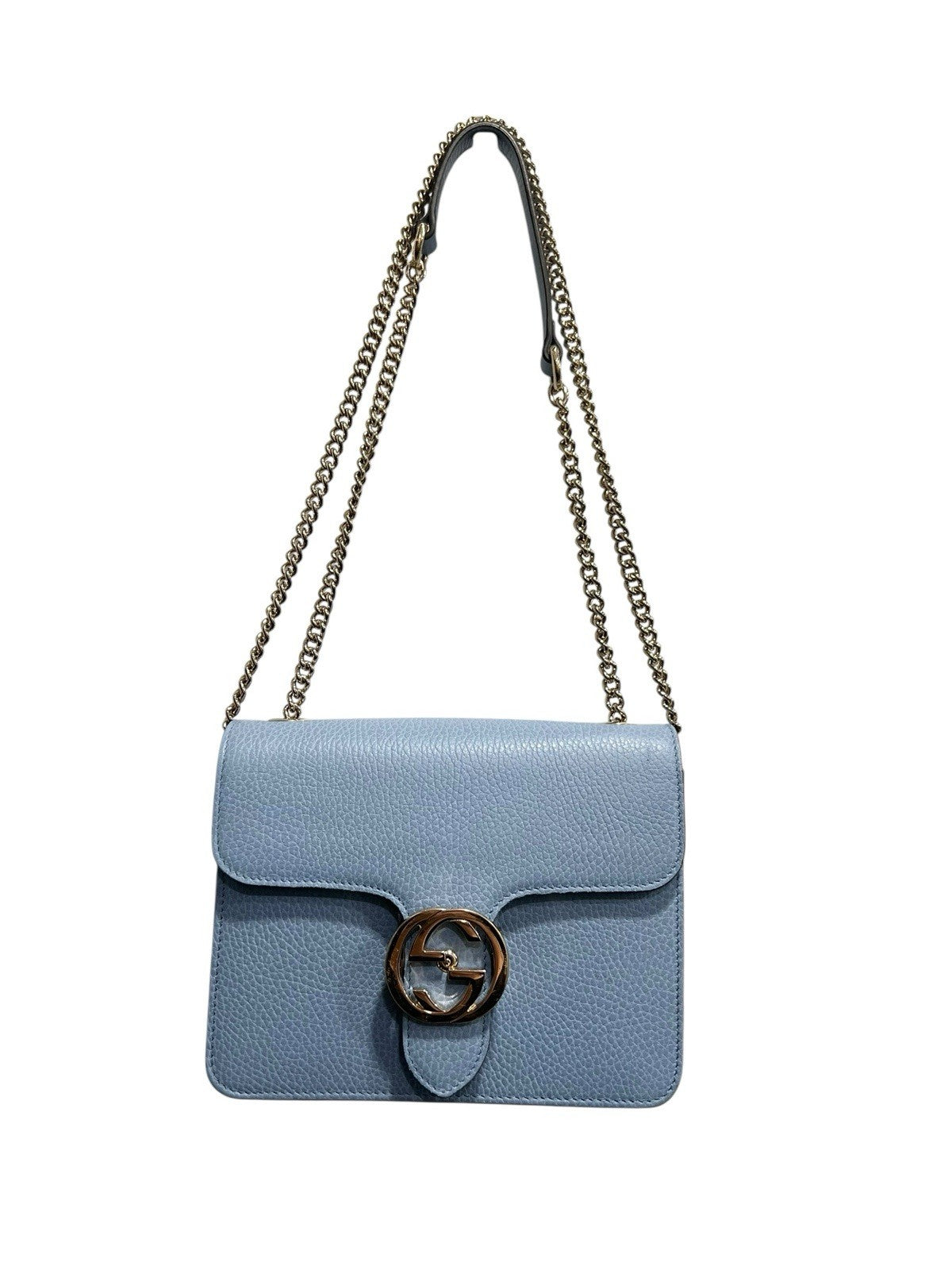 Gucci Light Blue Small Interlocking G Dollar Bag With Duster & Certificate
