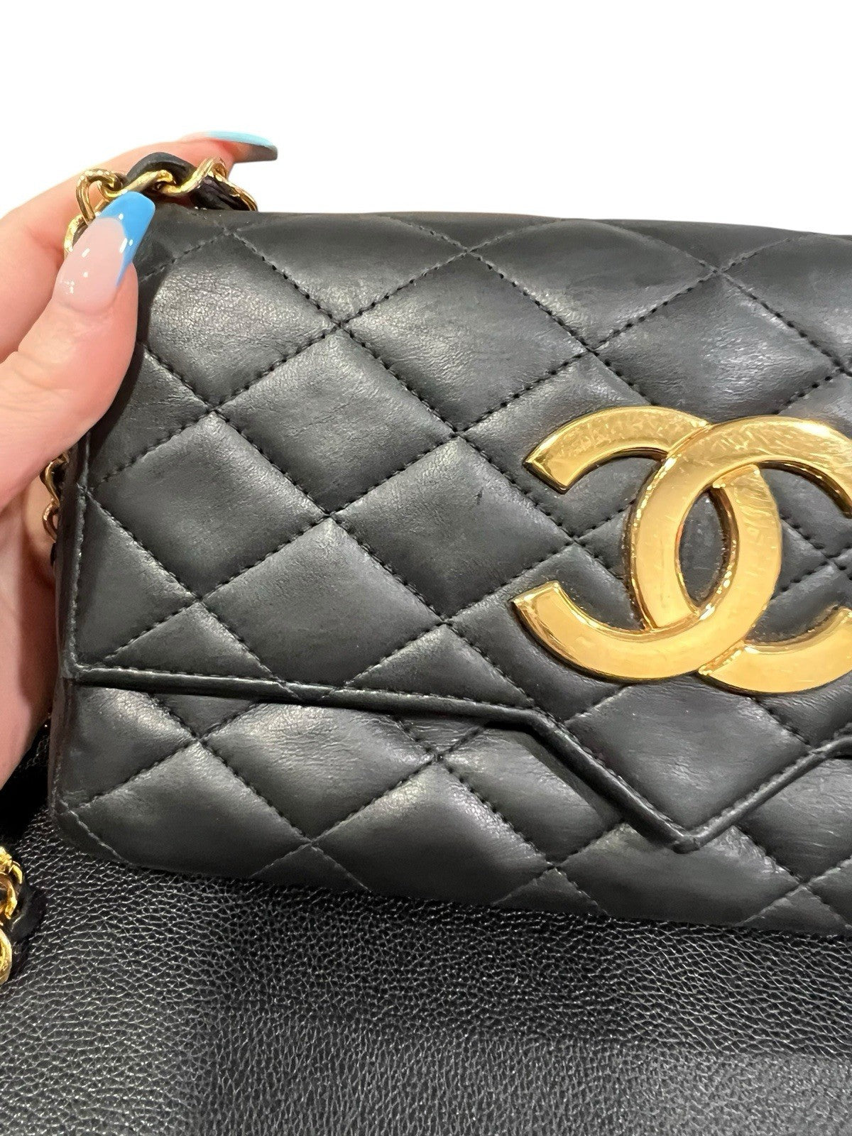 Chanel Vintage 24k Gold Plated Rectangular Single Flap Chain Bag
