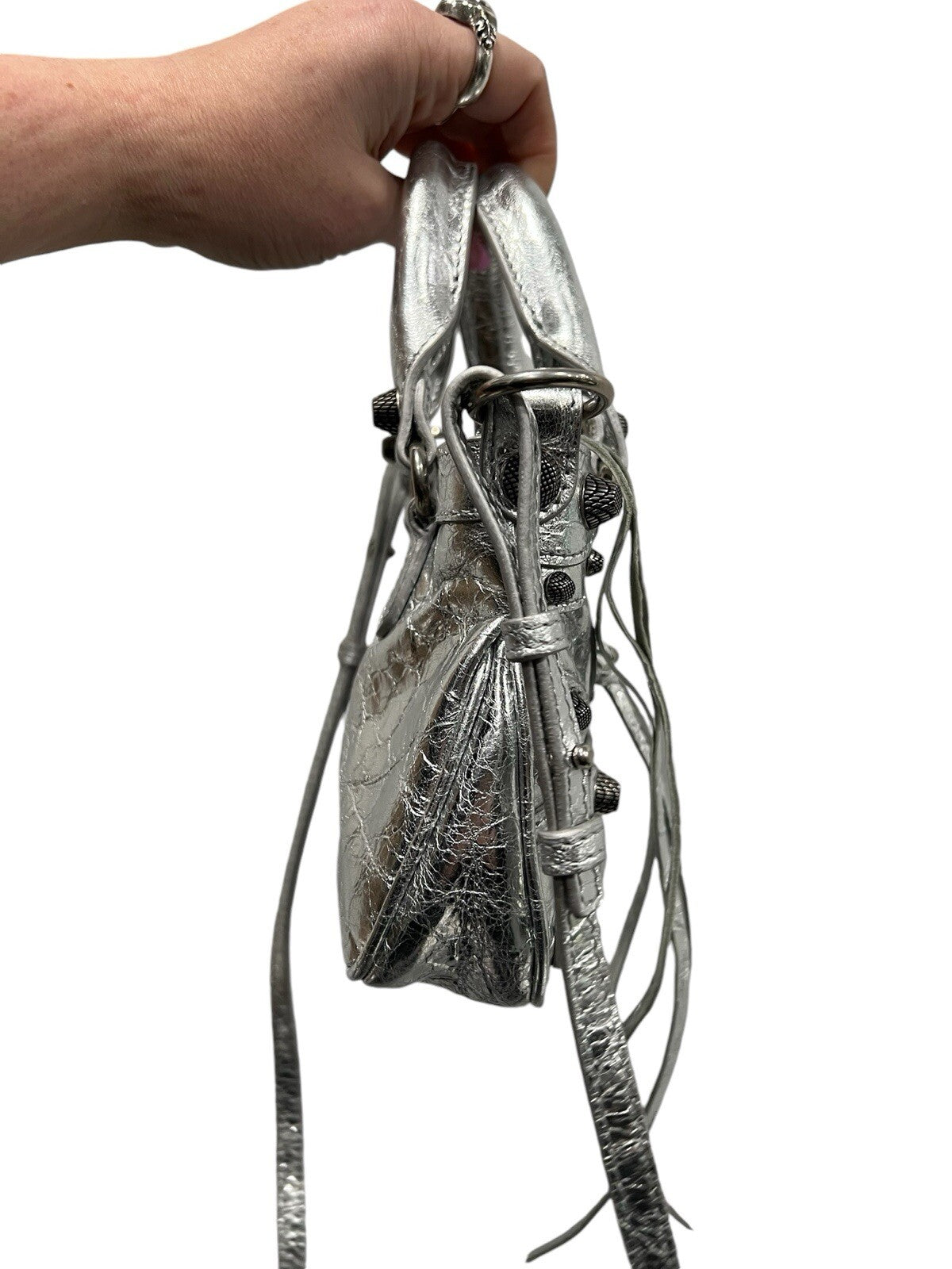 Balenciaga Neo Cagole Mini Metallized Tote Bag