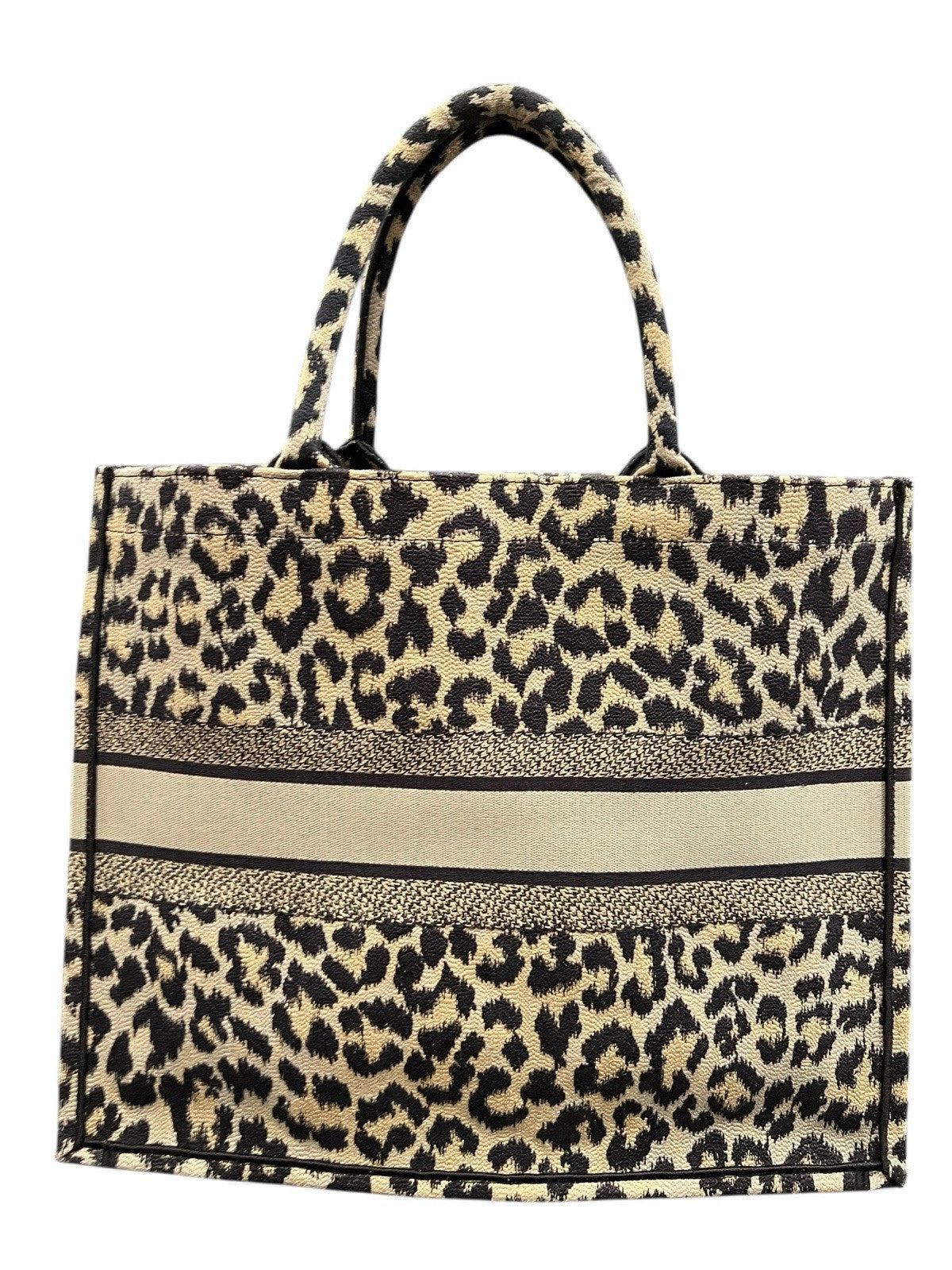 Christian Dior Mizza Embroidered Leopard Book Tote