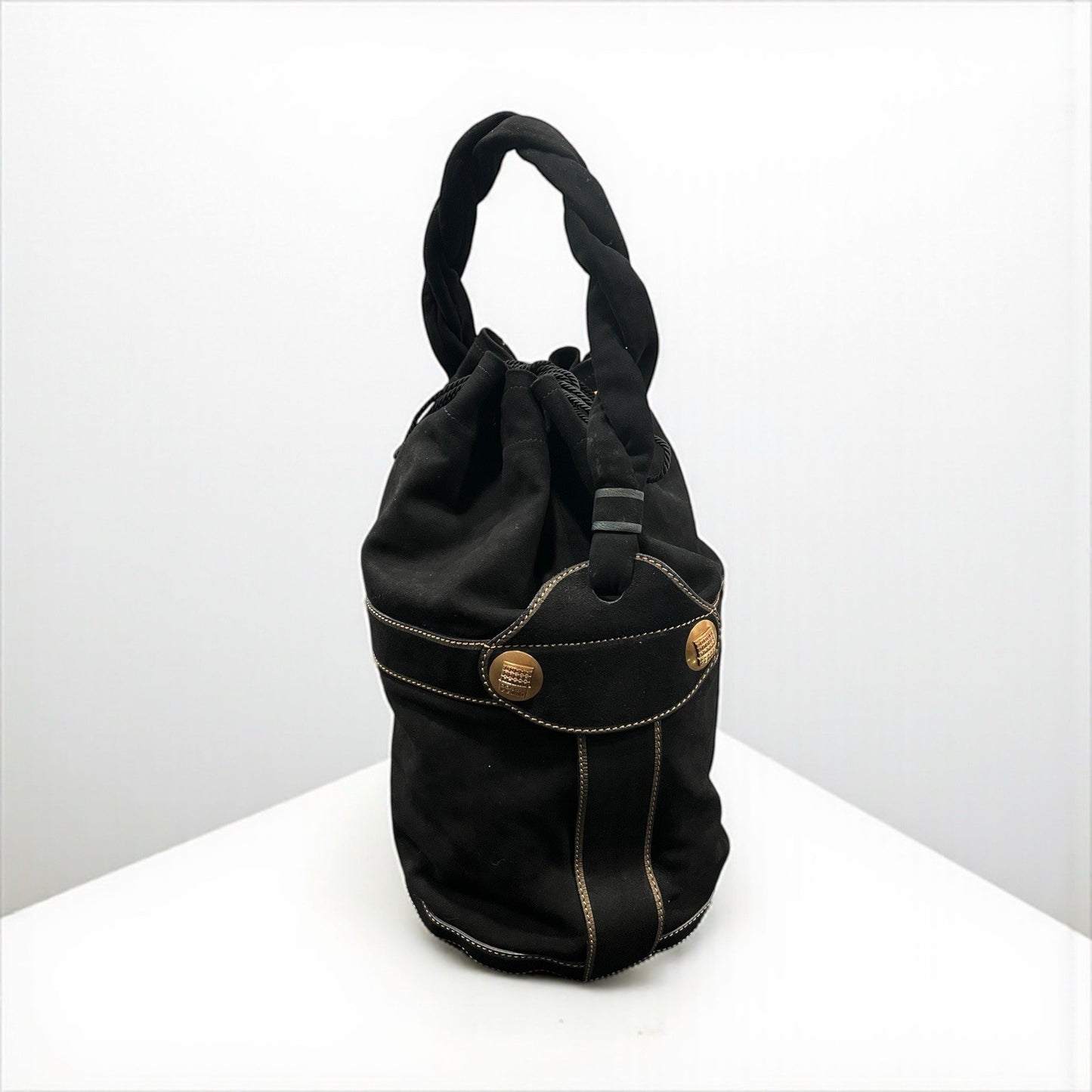 Fendi Vintage Suede Palazzo Bucket Bag Y2k 2006 Collection