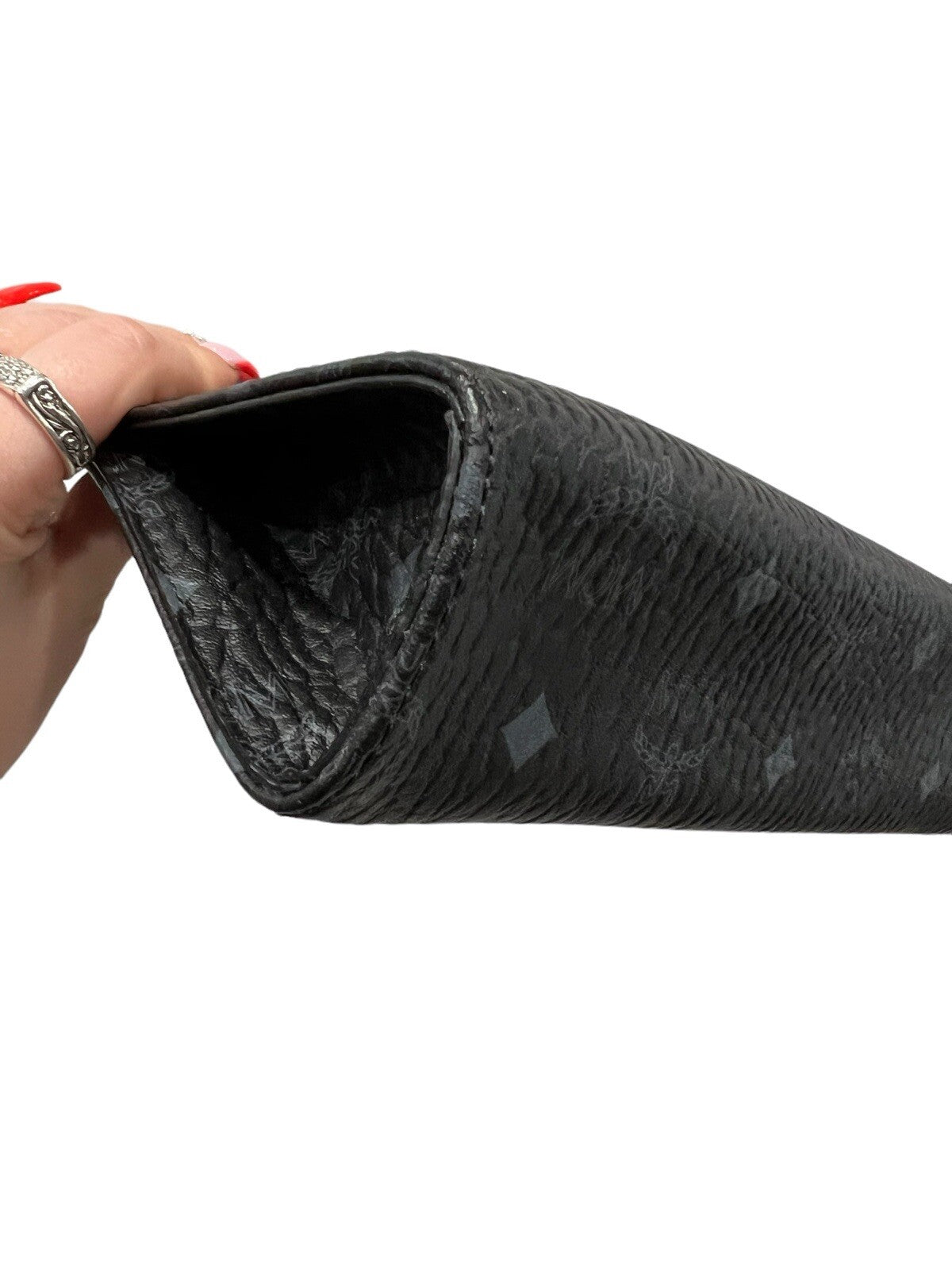 MCM Black Stark Studded Limited Edition Zip Clutch NWT & Certificate