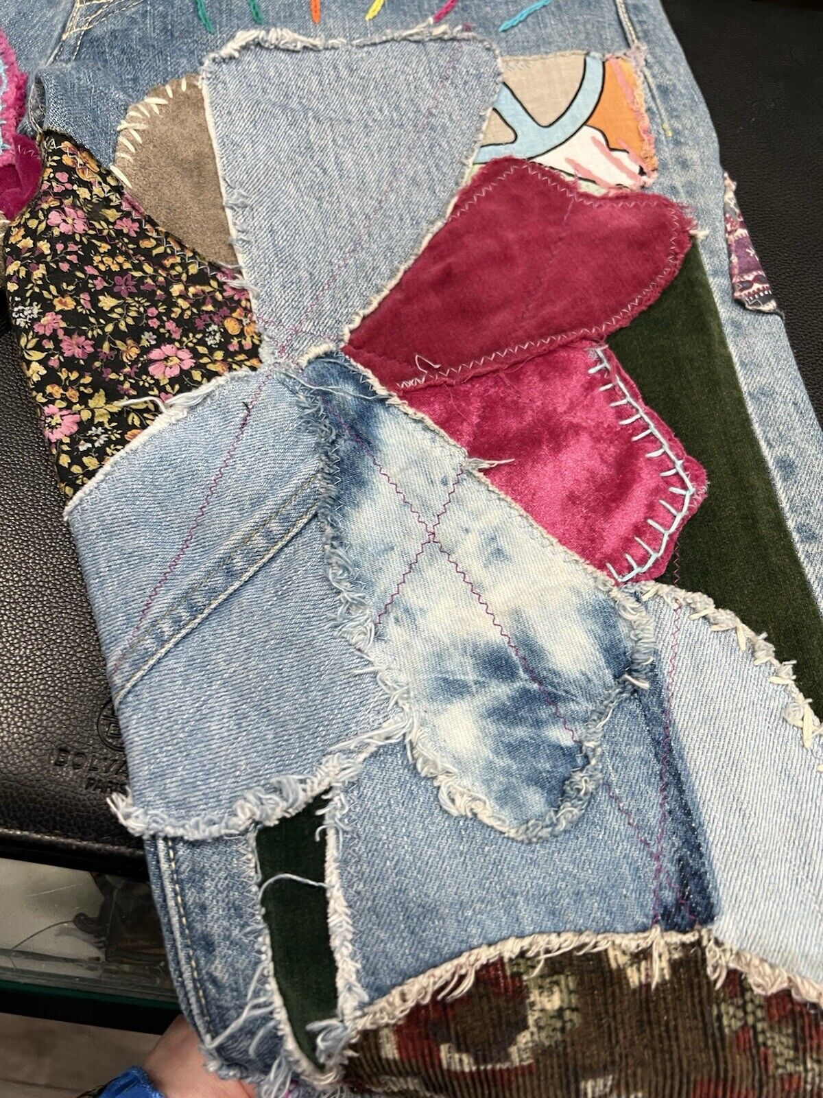 KAPITAL Straight Leg Crazy Patchwork Jeans Size 30 AUTHENTIC