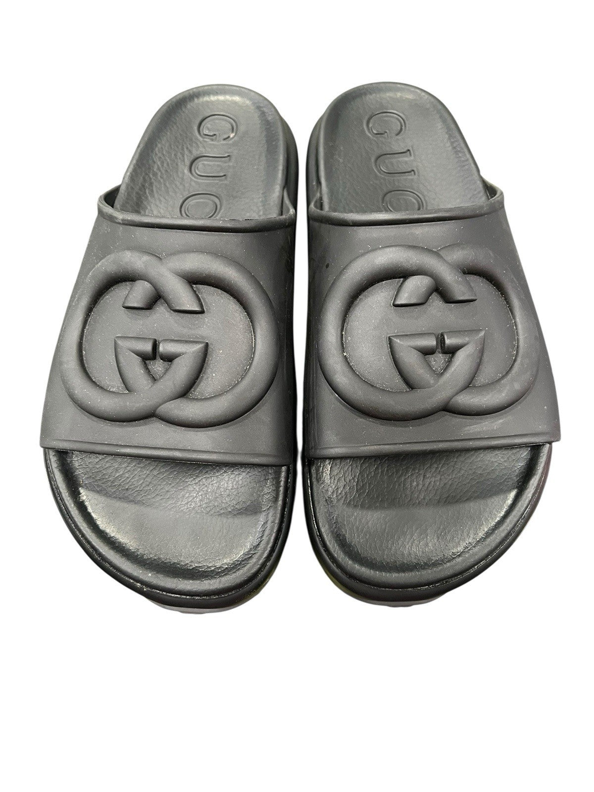Gucci GG Rubber Slides Box & Dusters Size 38/US8 (Fits like 7)
