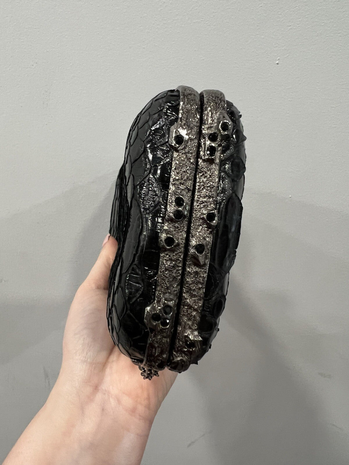 Clara Kasavina Handmade Python Snakeskin Clutch RARE