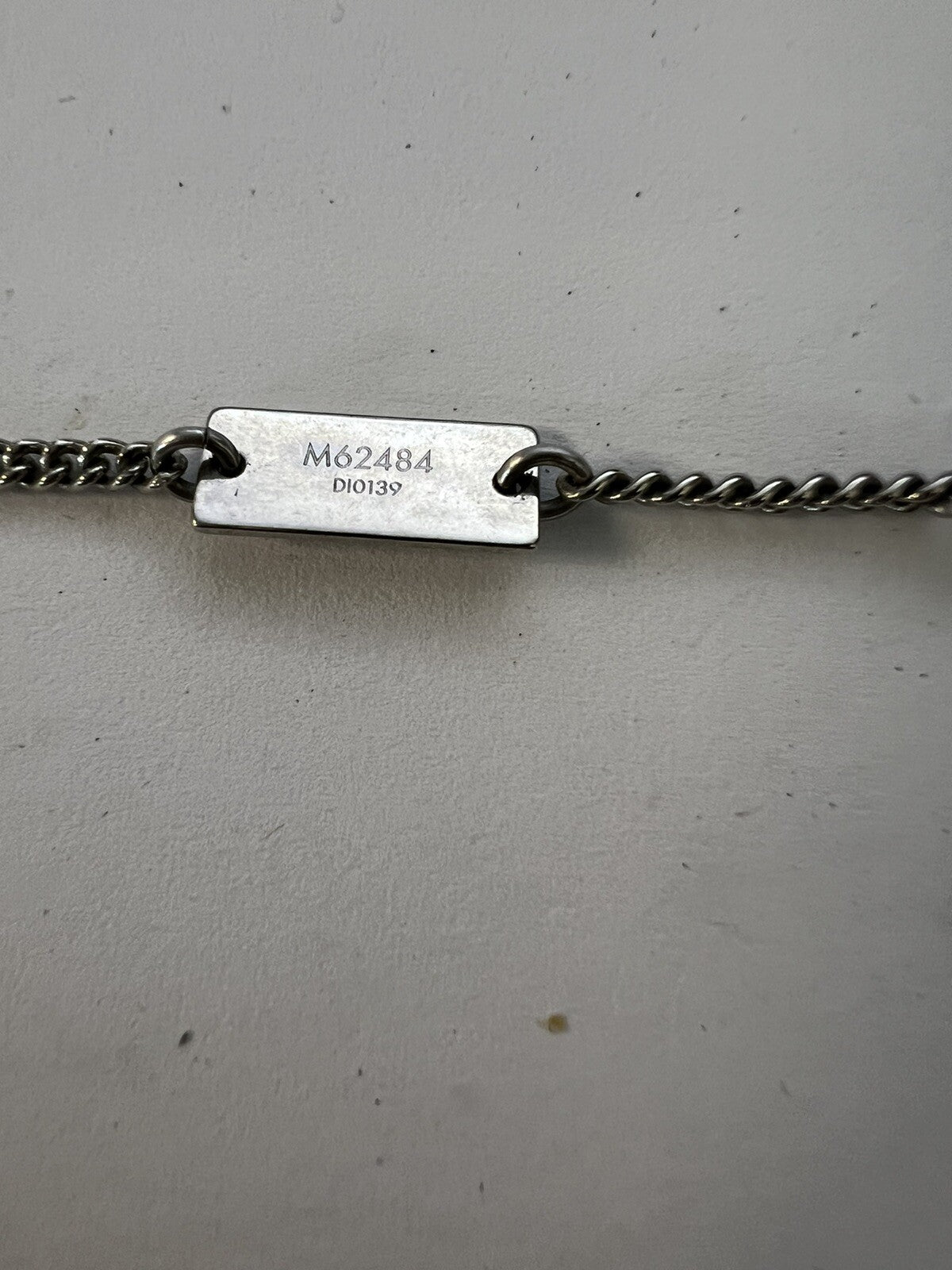 Louis Vuitton Silver-Toned Palladium Finish Locket Necklace Adjustable