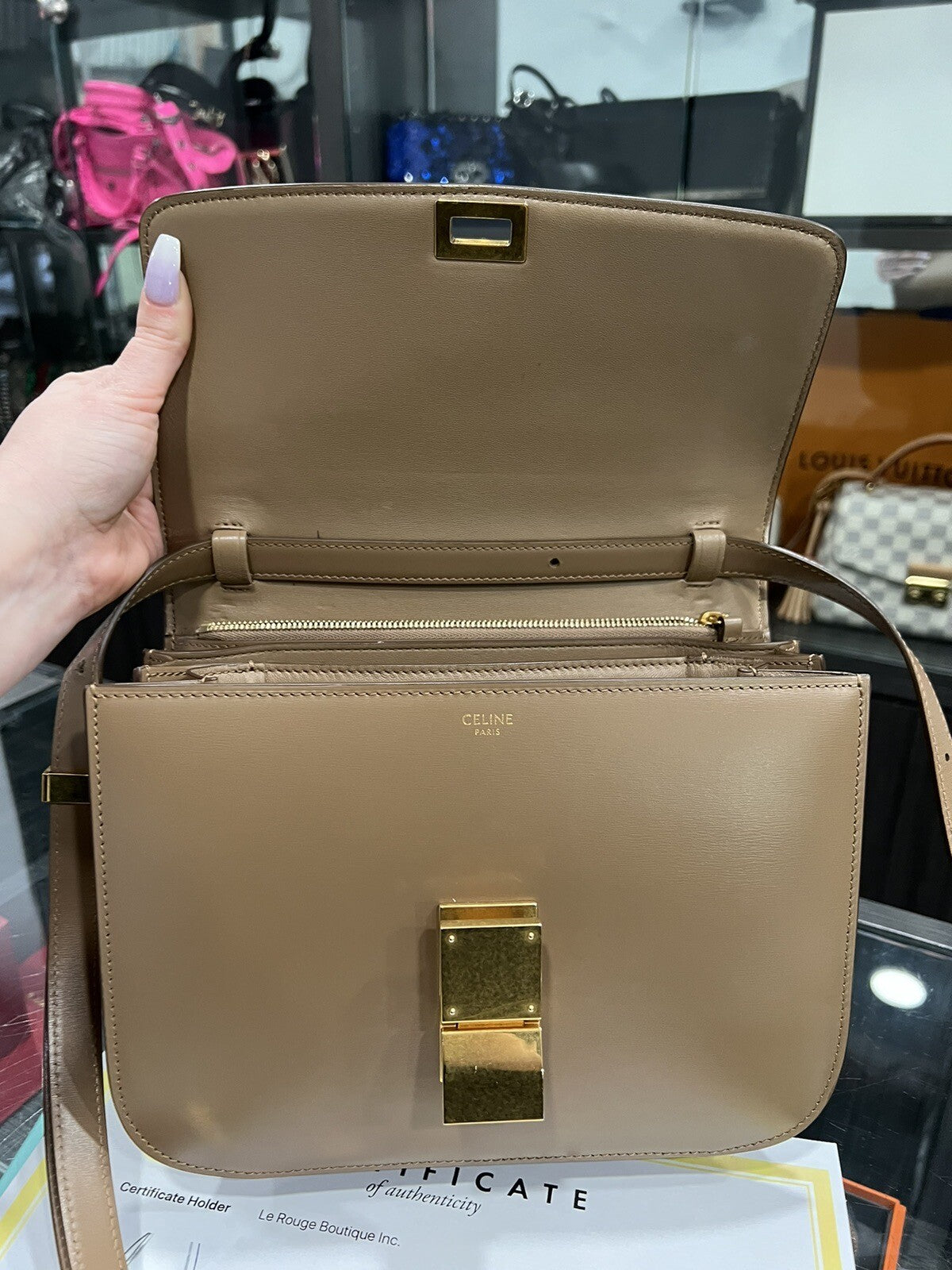 Celine Medium Classic Box Bag W/Certificate & Tags
