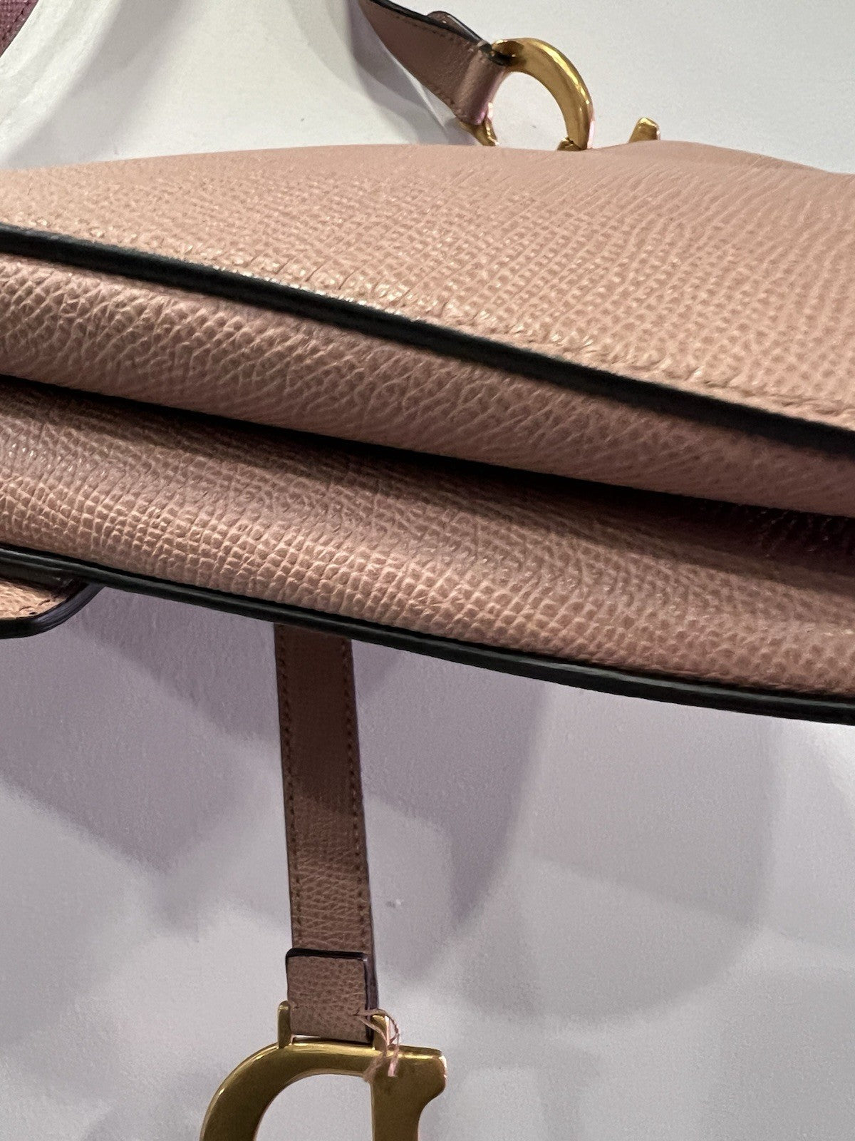 Chrisitan Dior Blush Grained Calfskin Saddle Bag