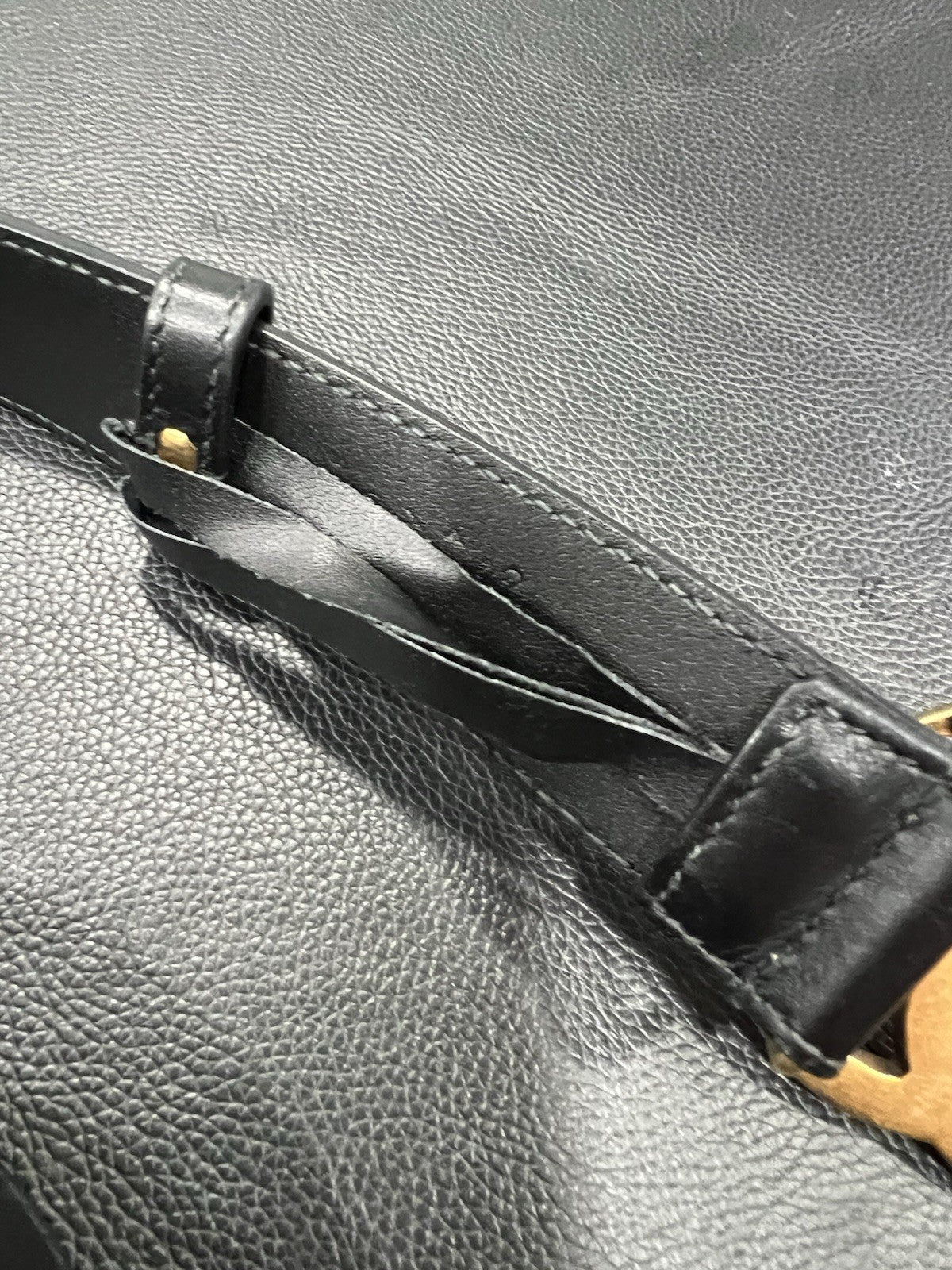 Gucci Marmont Antiqued Buckle Black Leather Belt Sizwe 95/38"